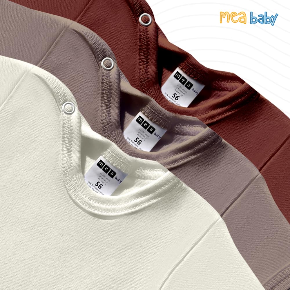 MEA BABY Body per neonati a manica corta | Body per bambine e bambini | Confezione multipla da 5 pezzi | 100% cotone | Body unisex