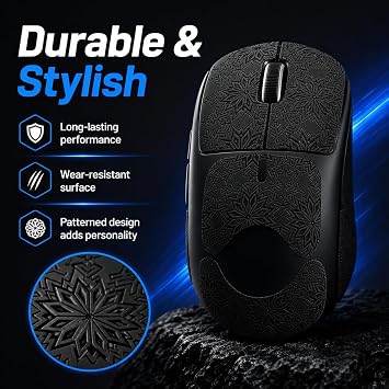 Mouse Grip Tape Compatible with Logitech G Pro Wireless & G Pro X Superlight 2, Anti-Slip Sweat-Absorbent Ultra-Thin Mouse Grip Stickers, Full Coverage Gaming Mouse Grip (Black)