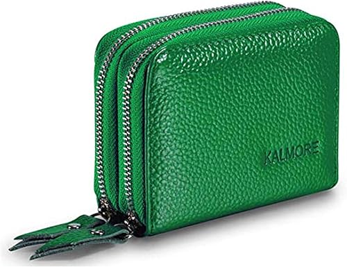 KALMORE Women's Genuine Leather RFID Secure Spacious Cute Zipper Card Wallet Small Purse