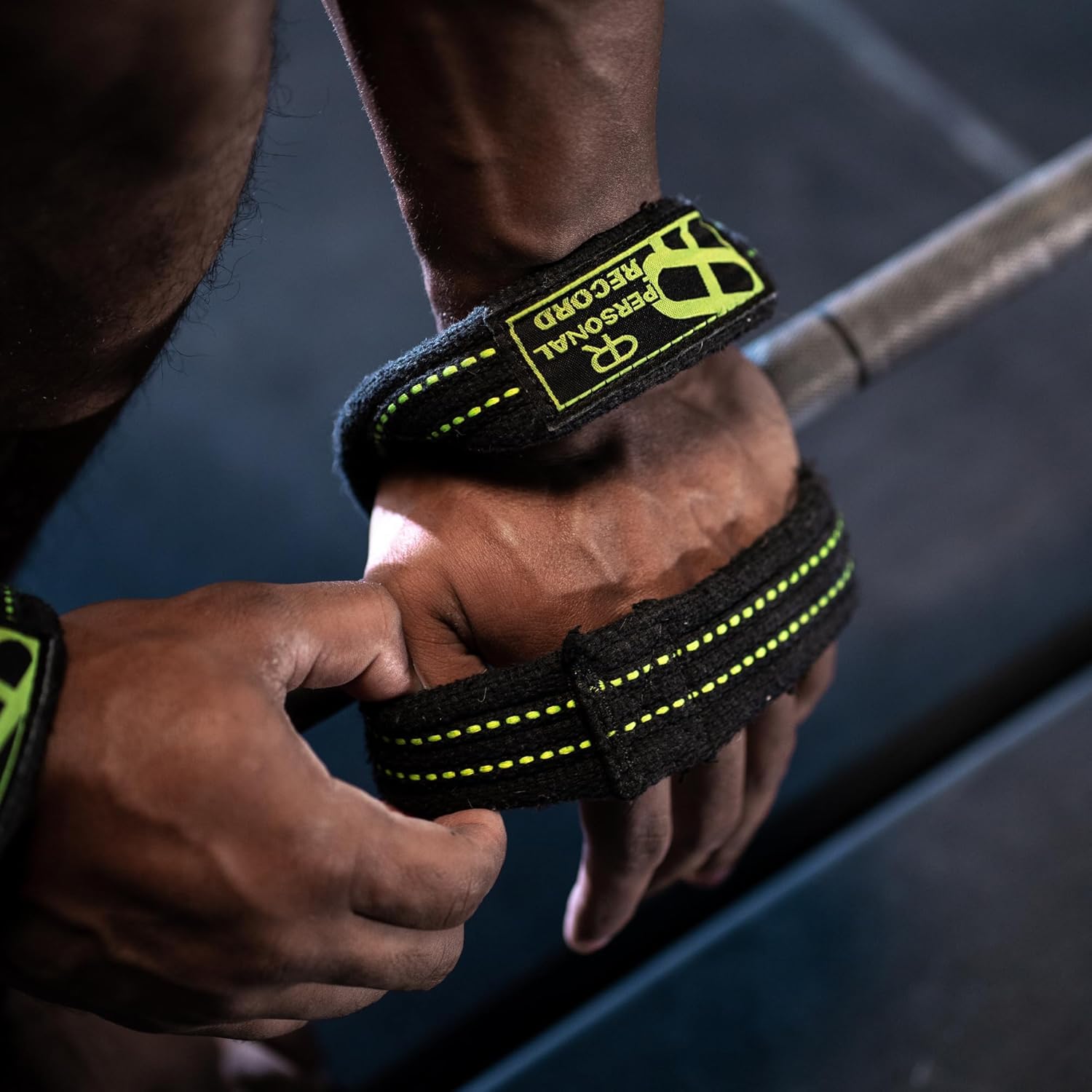 PR Personal Record Deadlift Straps - Figure 8 Weightlifting Straps for Powerlifting, Bodybuilding, Strongman – Heavy Duty Grip Support Wrist Wraps for Men & Women