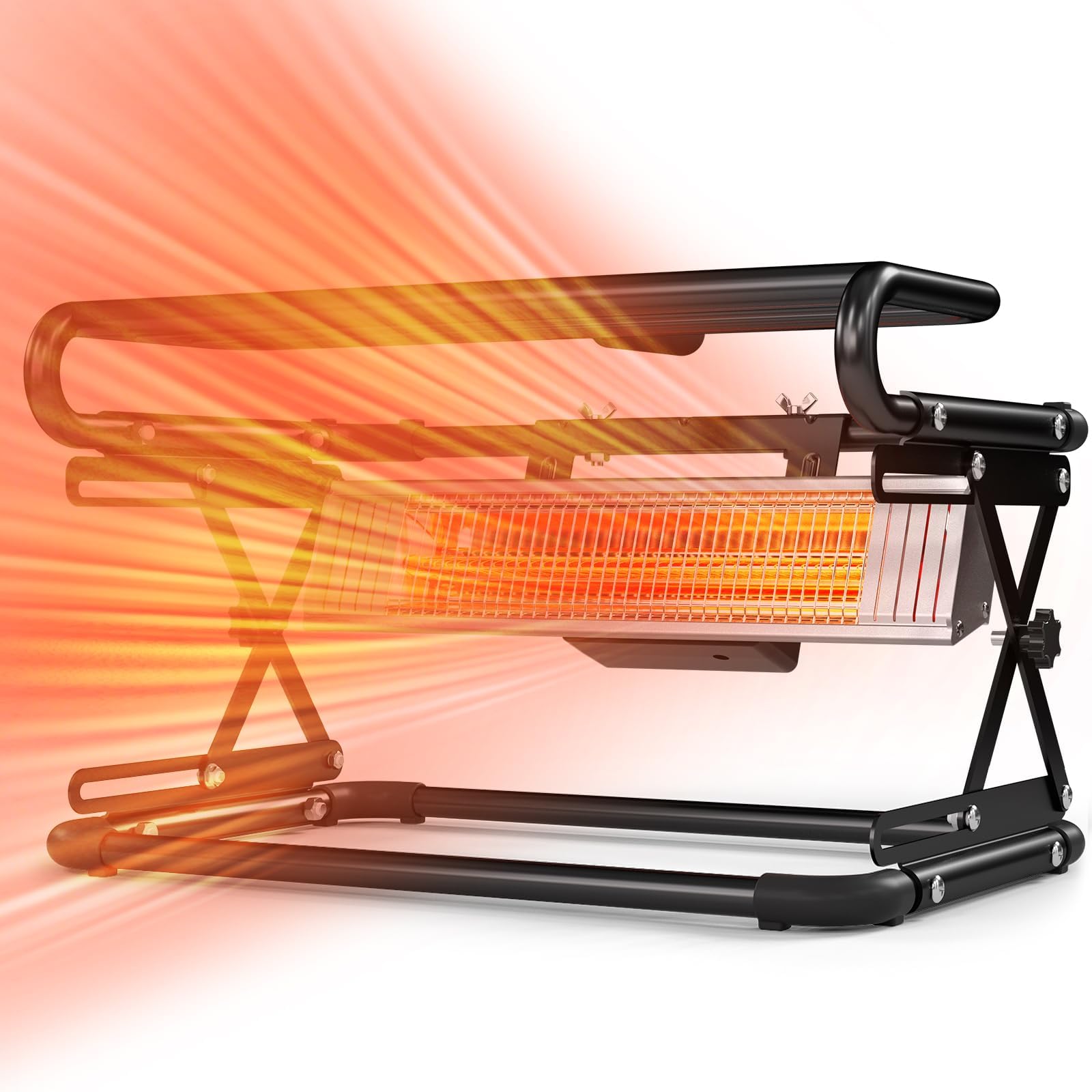 Garage Heater 1500W Electric Outdoor Heater 2s Heat Up Portable Patio Heater for Outdoor Indoor IP65 Waterproof, Infrared heater with iron frame, Tip-over & Overheating Protection 2024 New Model