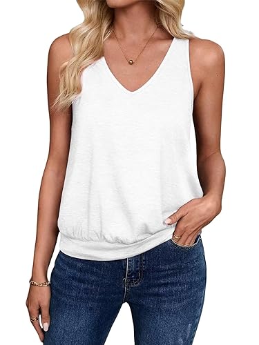 Sialois Womens Tank Casual V Neck Summer Spring Beach Vacation