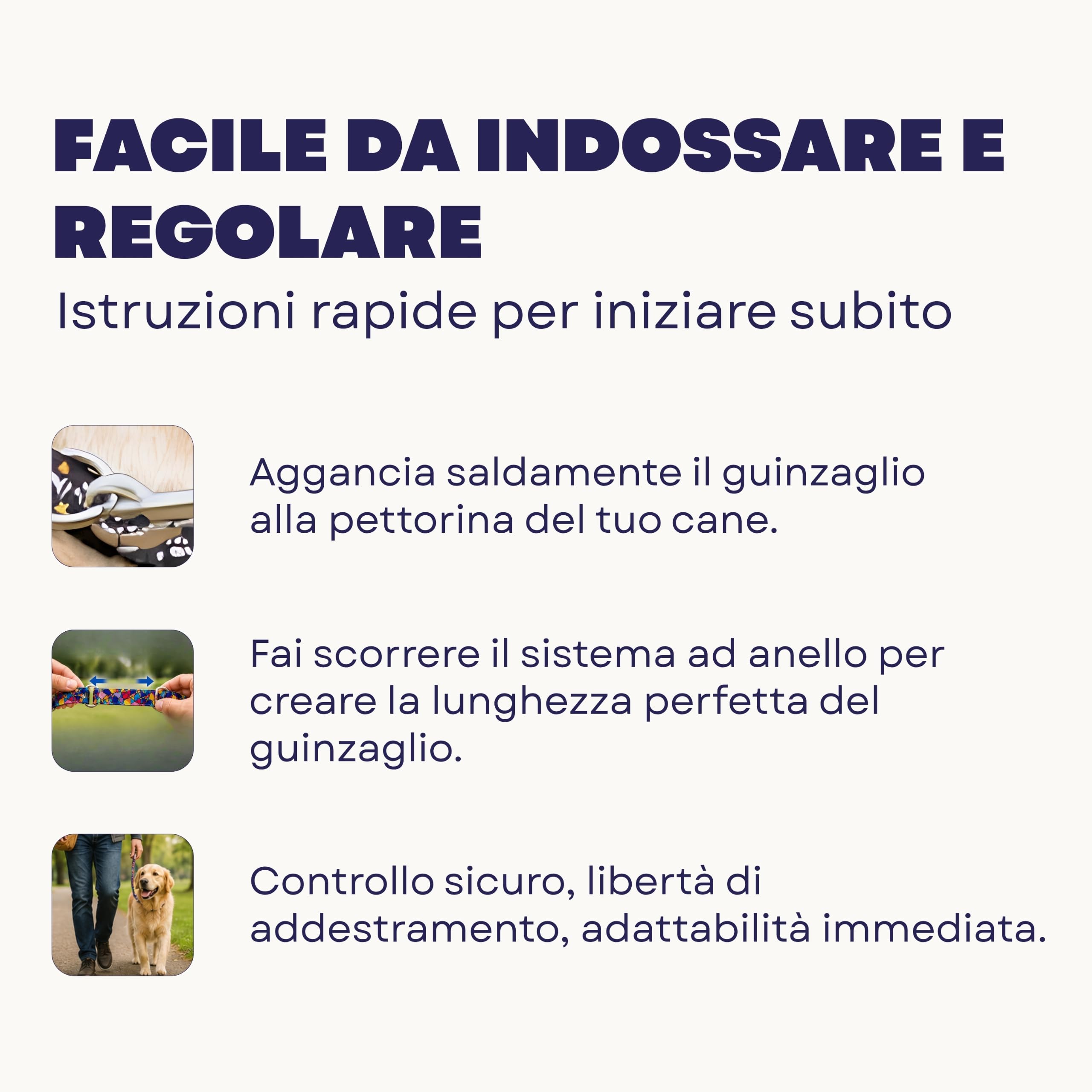 Wonderleash Guinzaglio per Cani Wonderleash 3 in 1, Linea Lunga Robusta, Guinzaglio da Addestramento con Collare di Emergenza, Manico Confortevole, Adatto a Cani Piccoli (Multicolore, M)