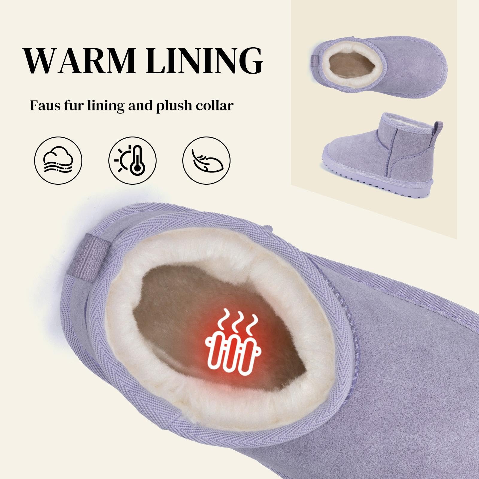 Mishansha Bambini Stivali da Neve Antiscivolo Stivali Invernali Caldi Bambino Bambina