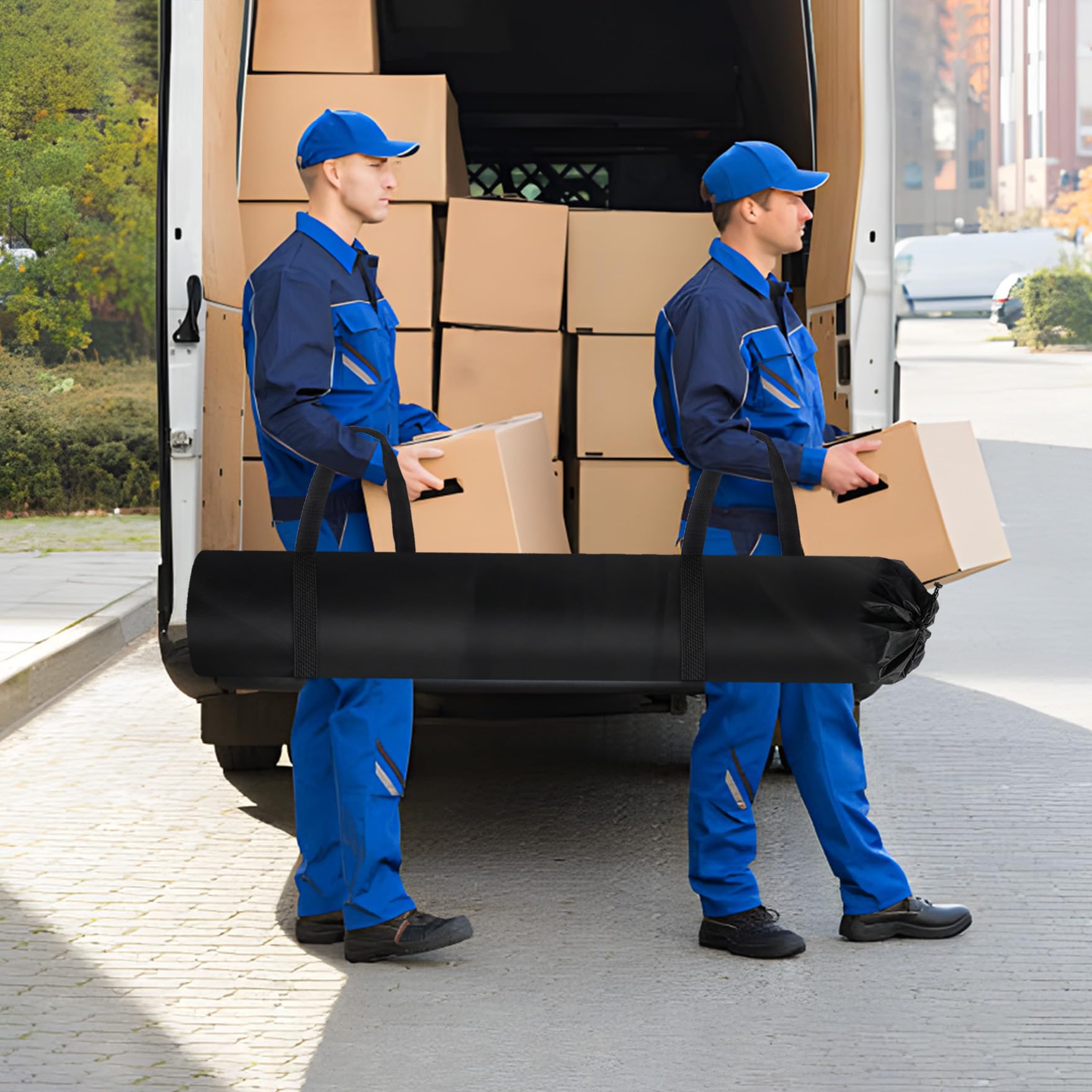 Klmnop Borsa portaoggetti Jumbo per tappeti, 50 x 230 cm, con 2 maniglie per il trasporto, grande borsa per tappeti con coulisse, per tappeti fino a 1,8 x 2,9 m, per traslochi e imballaggi, protezione