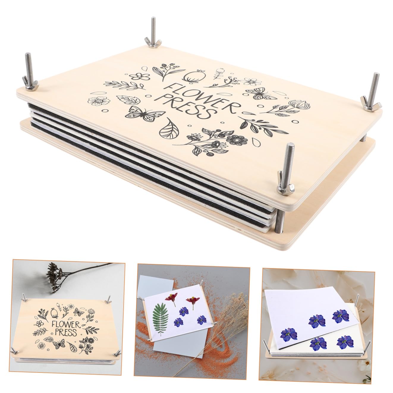 LABRIMP Blumenpressset mit Zubehör für Pflanzen Blumenpresse-set für DIY Presswerkzeug für Blumen Blättern und Früchte Inklusive Trocknungsgerät für Gepresste Trockenblumen