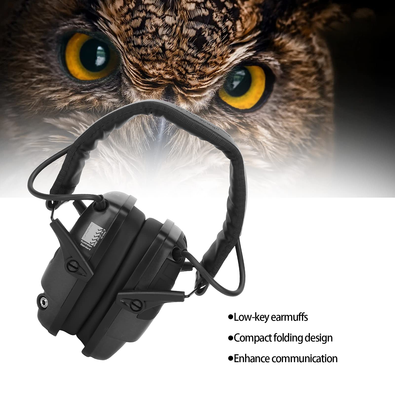 ZJchao - Orejeras de seguridad con reducción de ruidos, funda de protección auditiva, orejeras con cancelación de ruido y orejeras plegables para tiradores, Le Noir, medium
