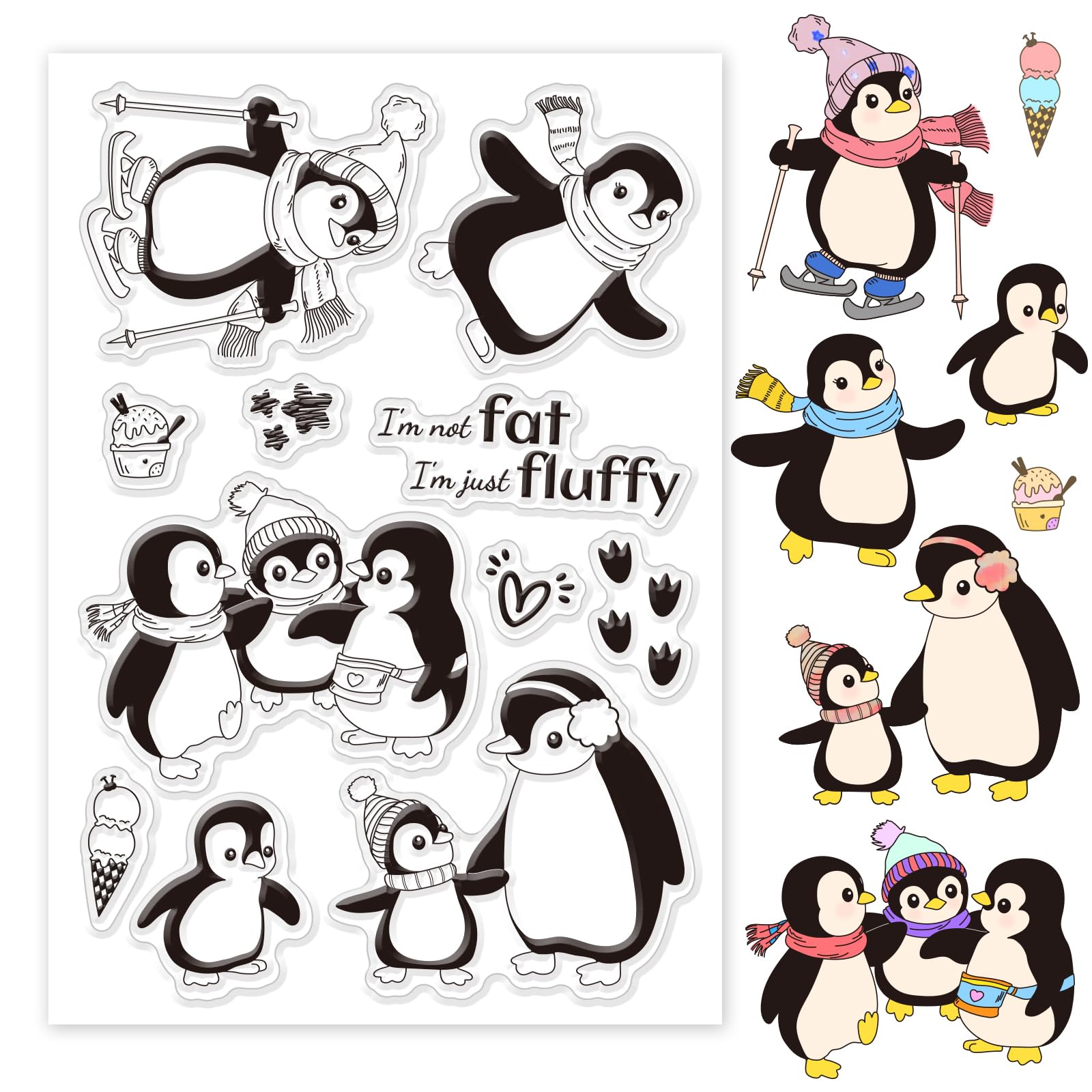 Stempels Voor Scrapbooking Pinguïn Digitale Stempel Doodle Pinguïn Kerst  Clipart Pinguïn Winter Stempel Pinguïn Omtrek Pinguïns Stempel Kleurplaat  Clipart - Nederland Scrapbooking Clear Stamps, image size:1600x1600