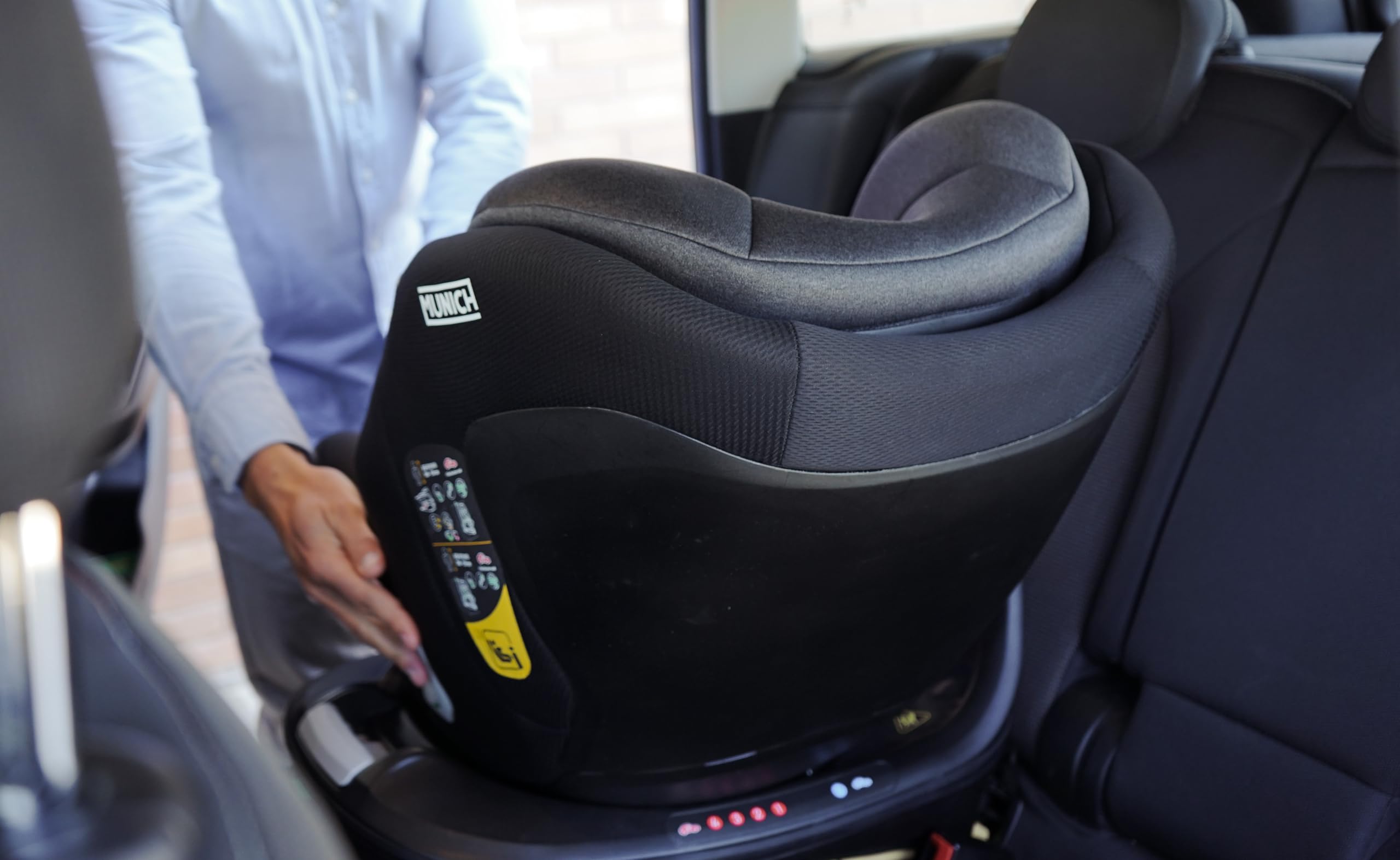 MUNICH Silla de coche bebé Mun60 giratoria 360º con isofix y support leg, multiedad para niños 40 a 150 cm (0 a 12 años) reclinado óptimo para el bebé, SPORT&FASHION, Color Dark Grey