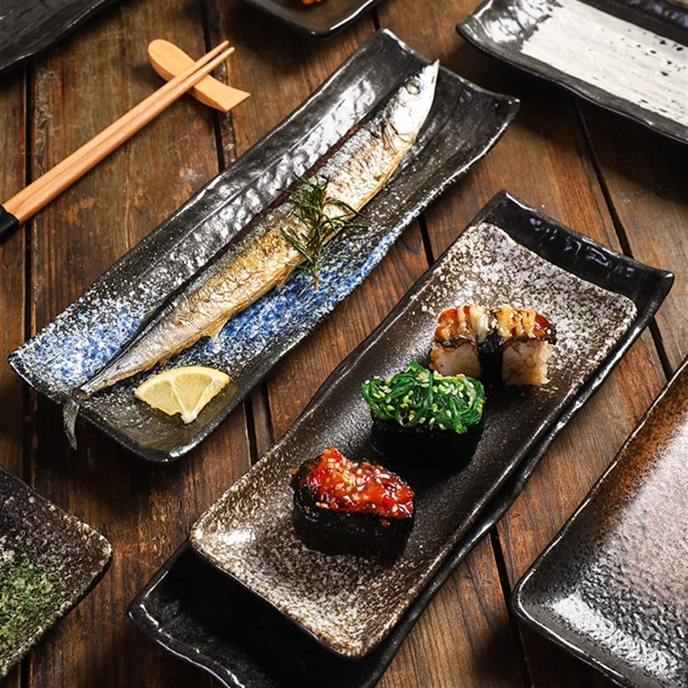 Amazon.co.jp: プレート 食器 ディッシュ 寿司皿セット 2枚組 長方形