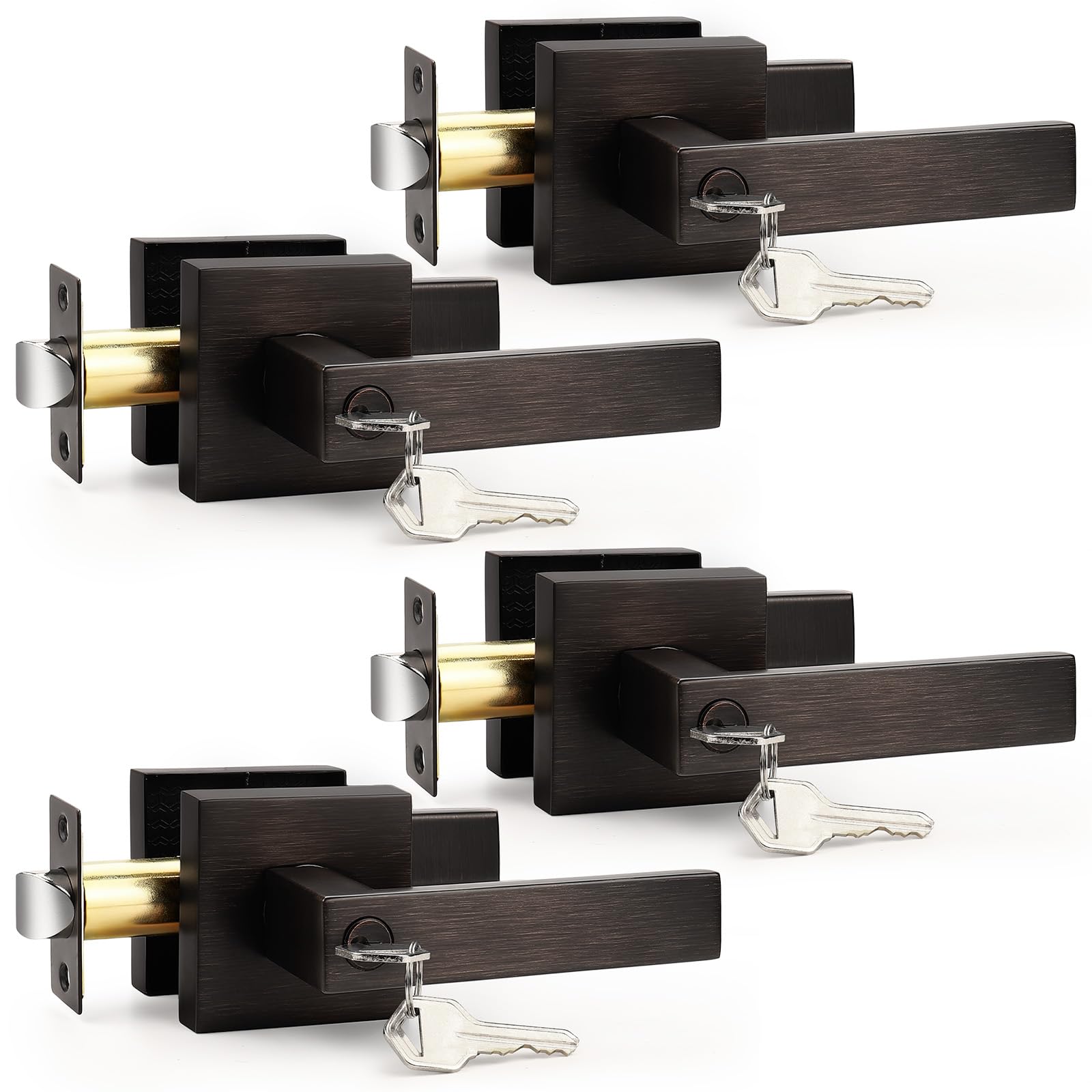 Probrico Matte Black Square French Doors Half-Dummy Handles, Heavy Duty Closet Balcony Pantry Hardware, Non-Turning Stainless Steel Single Dummy Levers(Exposed Screws, 4 Pack) — Amazon image 27