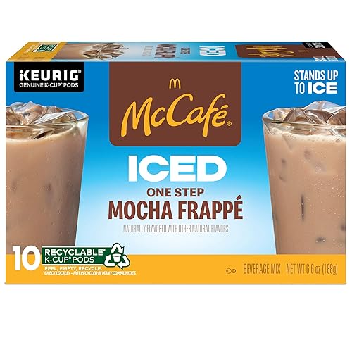 Miniatura 9 de McCafé Iced One Step Mocha Frappé, Keurig Cápsulas K-Cup de una sola porción, 10 unidades (paquete de 6)