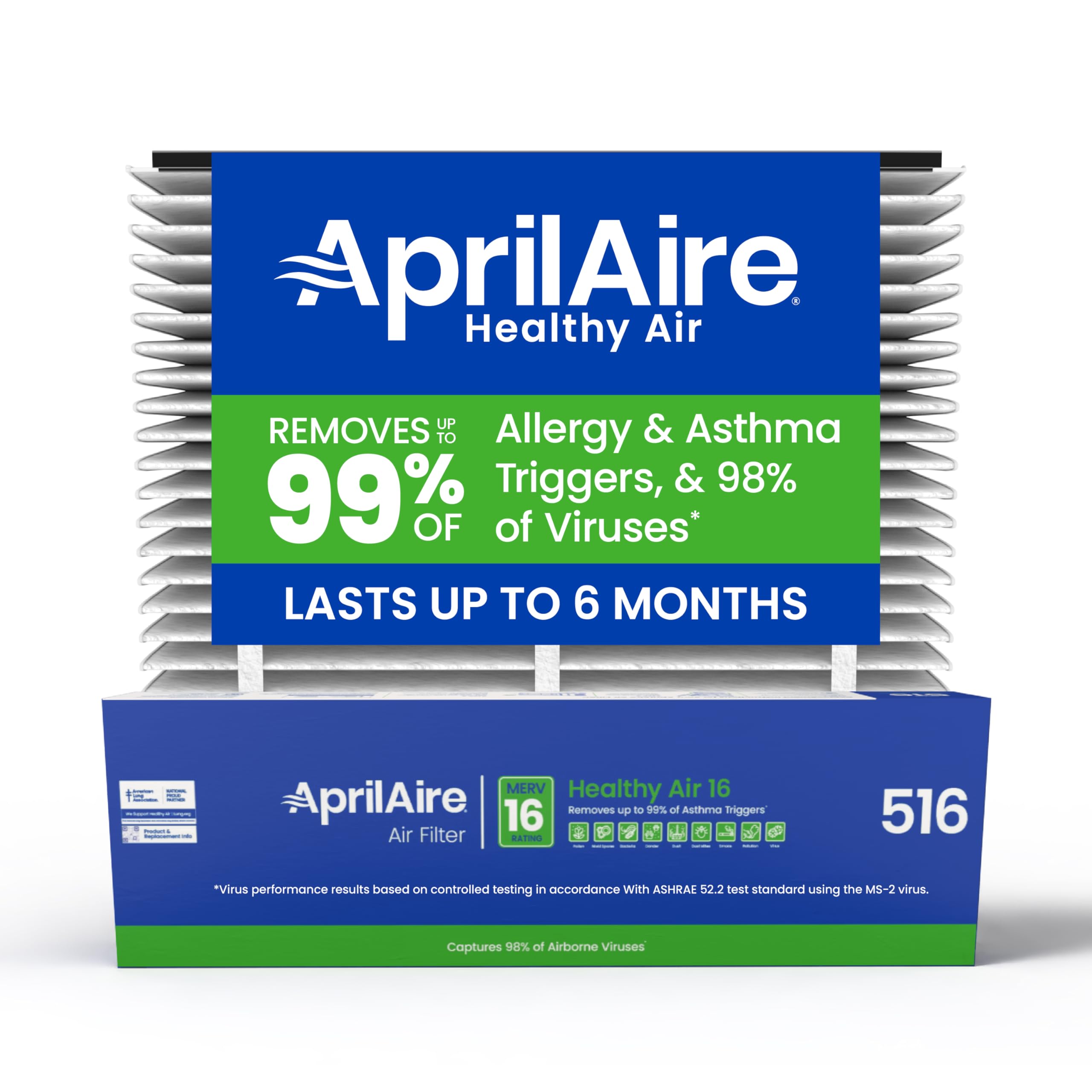 AprilAire 516 Replacement Filter for AprilAire Whole House Air Purifiers - MERV 16, Allergy, Asthma, & Virus, 31x28x4 Air Filter (Pack of 1)