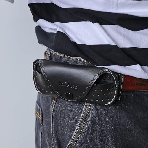 Miniatura 8 de Tourbon Portable Leather Eyeglasses Case For 6 inch Glasses Eyewear Sunglasses Holder WBelt Loop