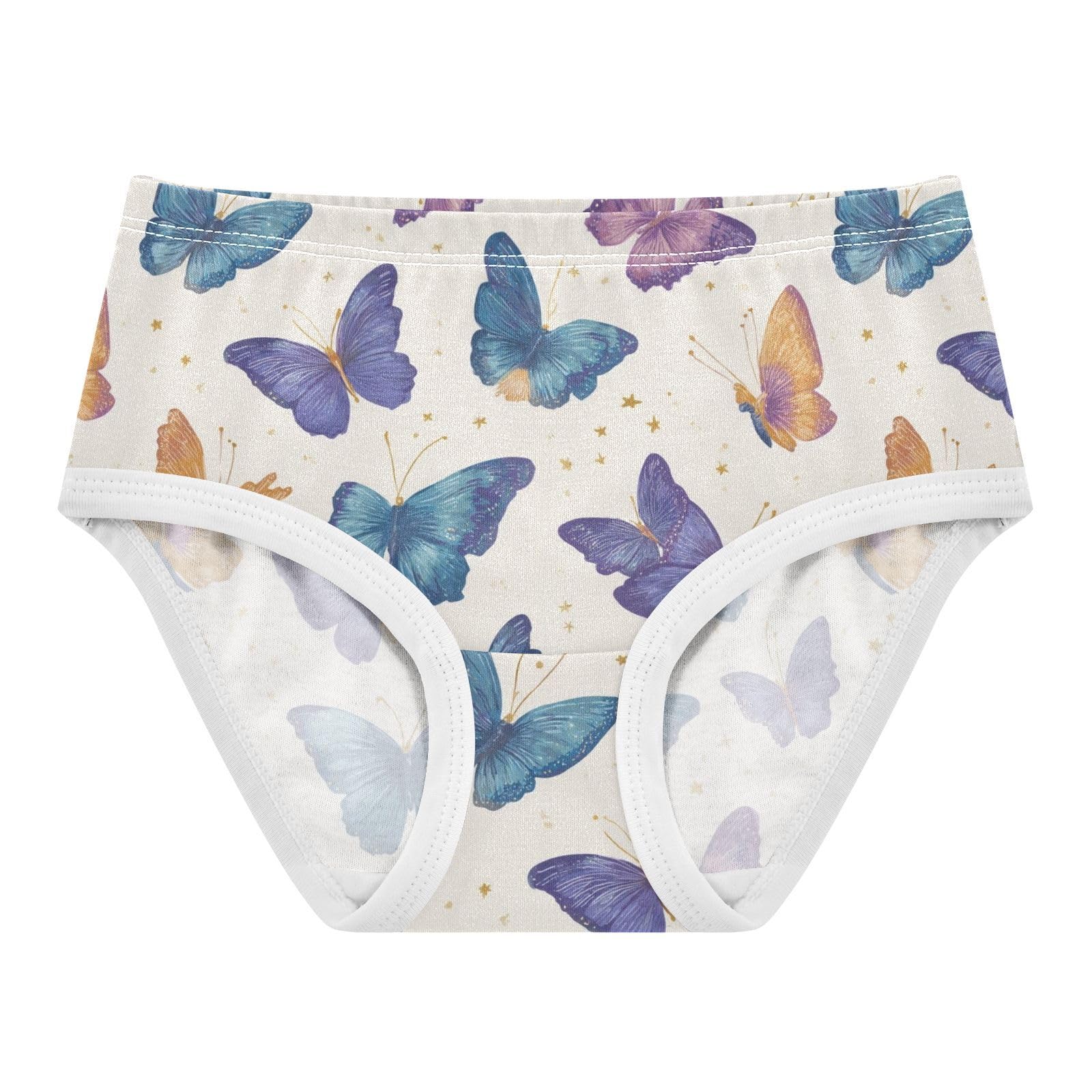 Wusikd Pattern Butterflies Blue Purple Girls Underwear Cotton Girls Briefs Soft Toddler Underwear 2T