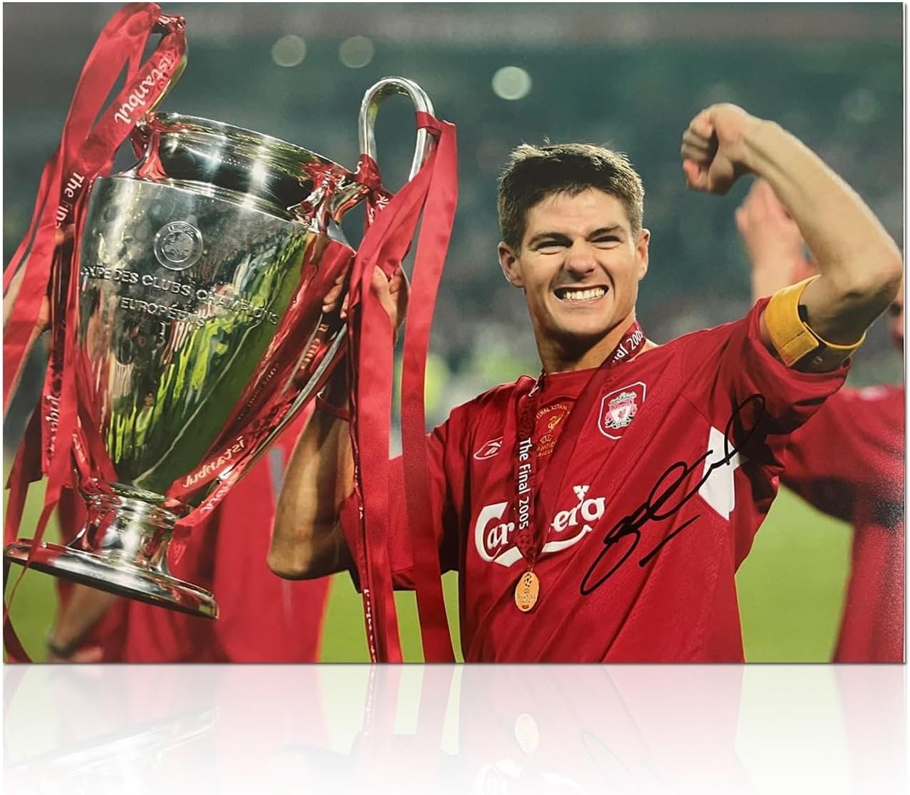 Steven Gerrard Signed Liverpool Soccer Photo: 2005 UCL Winner