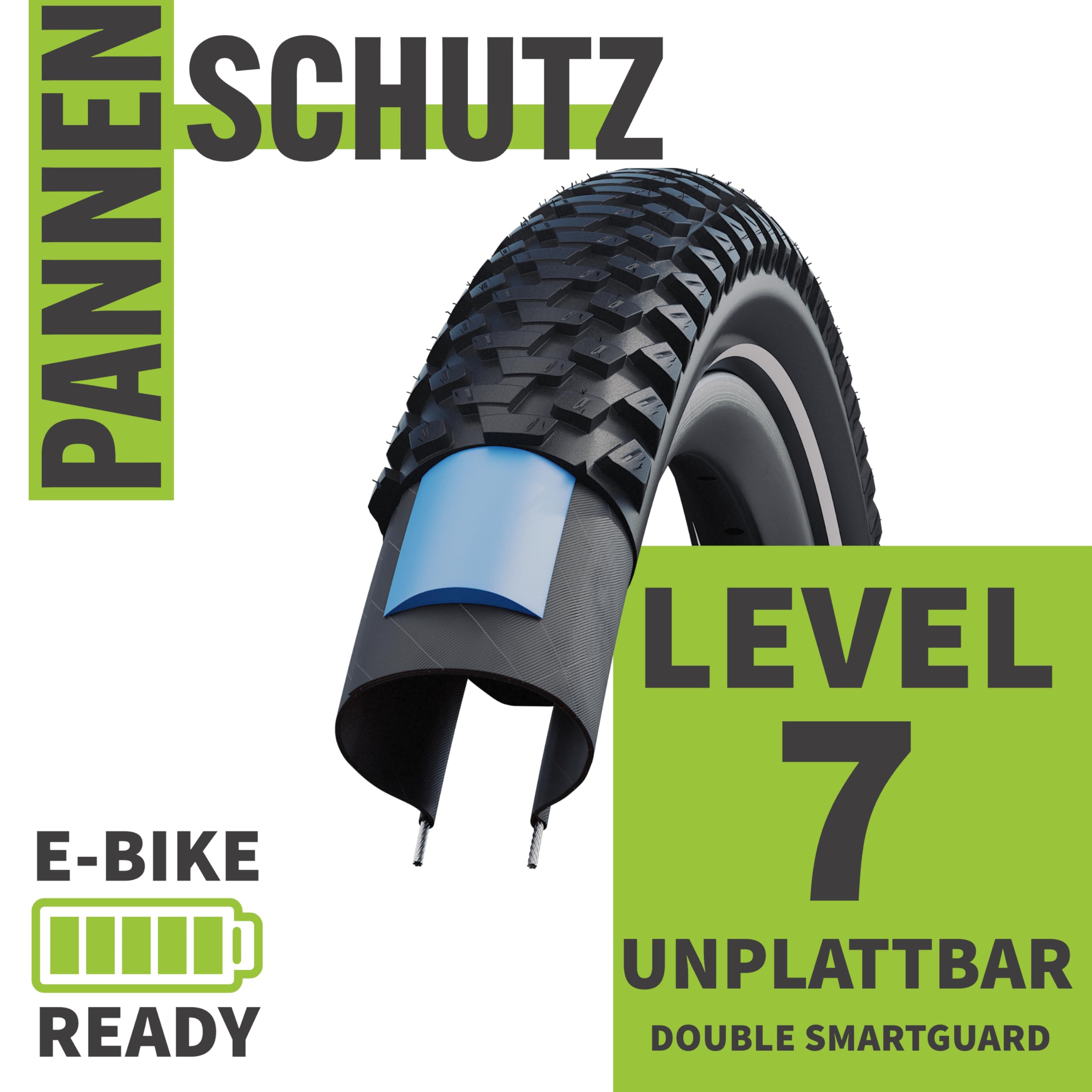 2er Set Schwalbe Fahrradreifen Marathon Plus MTB 29 oder 27,5 Zoll (ETRTO 54-584,57-584,57-622) wählbar mit AV DV SV SCV Schlauch + 3 Metall Reifenheber