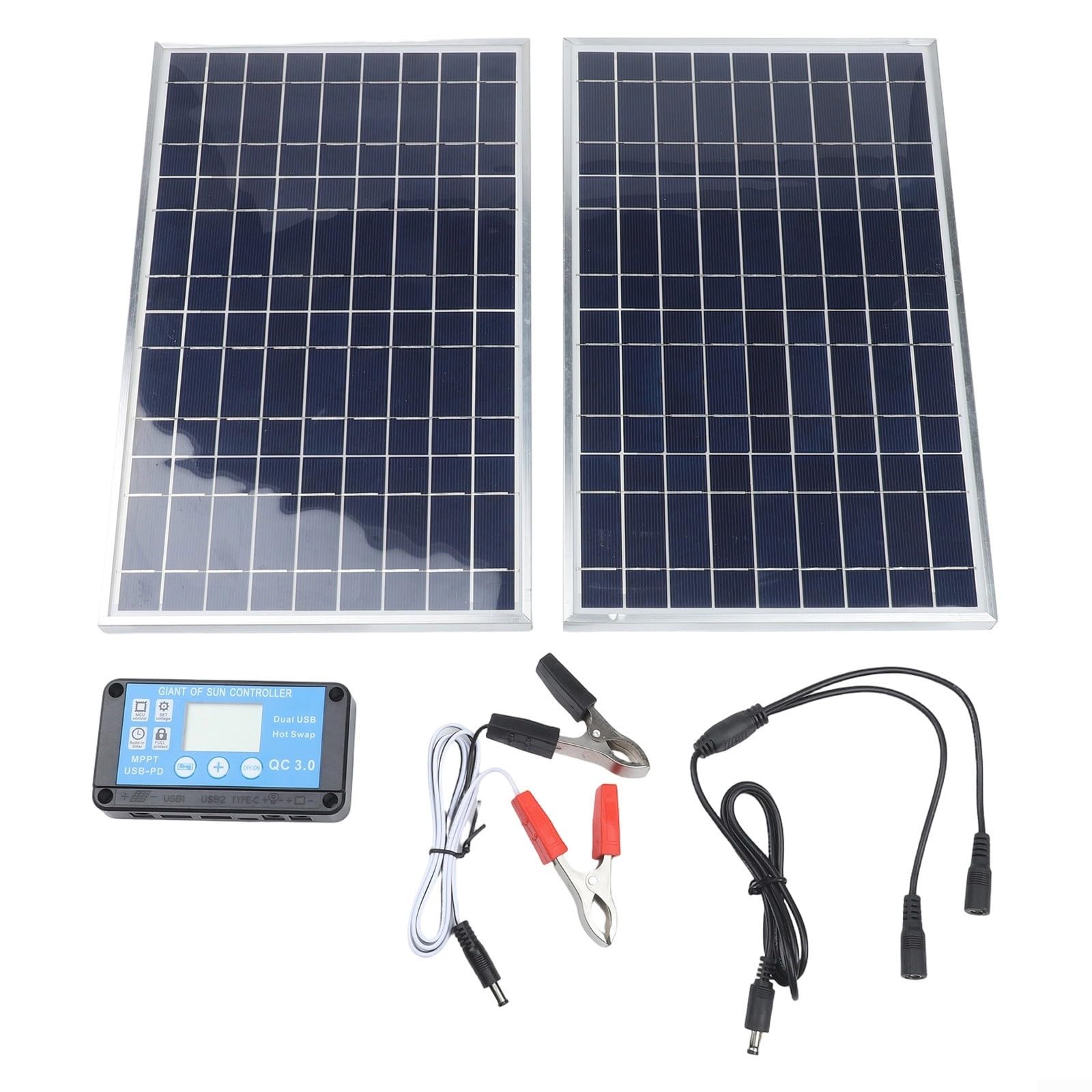 Caricatore solare da 12 V 10 W per camper, barca, auto, trattore, moto, motoslitta, mantenitore, sistema di erogazione di potenza ottimizzato (doppio)