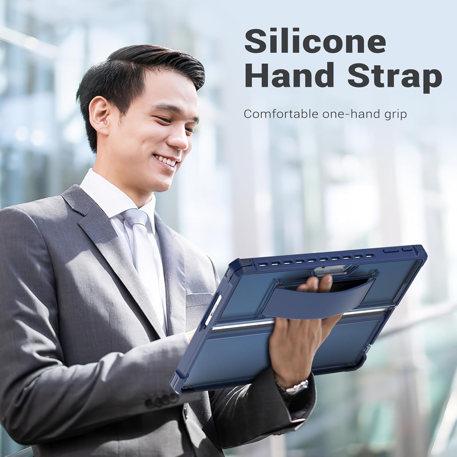 MoKo Case for Microsoft Surface Pro 11, Surface Pro 10, Surface Pro 9 13 Inch, All-in-One Rugged Cover with Kickstand Protective Case, Compatible with Type Cover Keyboard,Blue