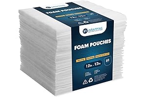 50 Pack Foam Pouches (12"x12") for Ultimate Dish Protection