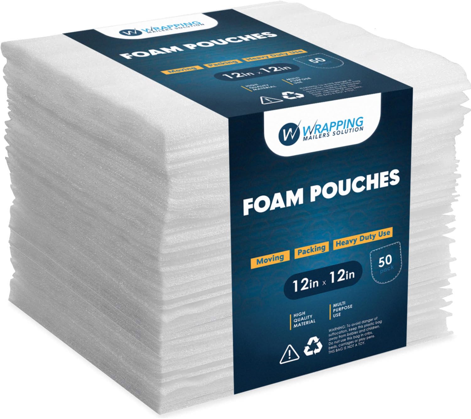 WRAPPING MAILERS SOLUTION 50'li Paket Köpük Torbalar 12"x12", Taşıma ve Paketleme Malzemeleri, Kupa, Bardak, Bardak ve Tabakları Koruyun.