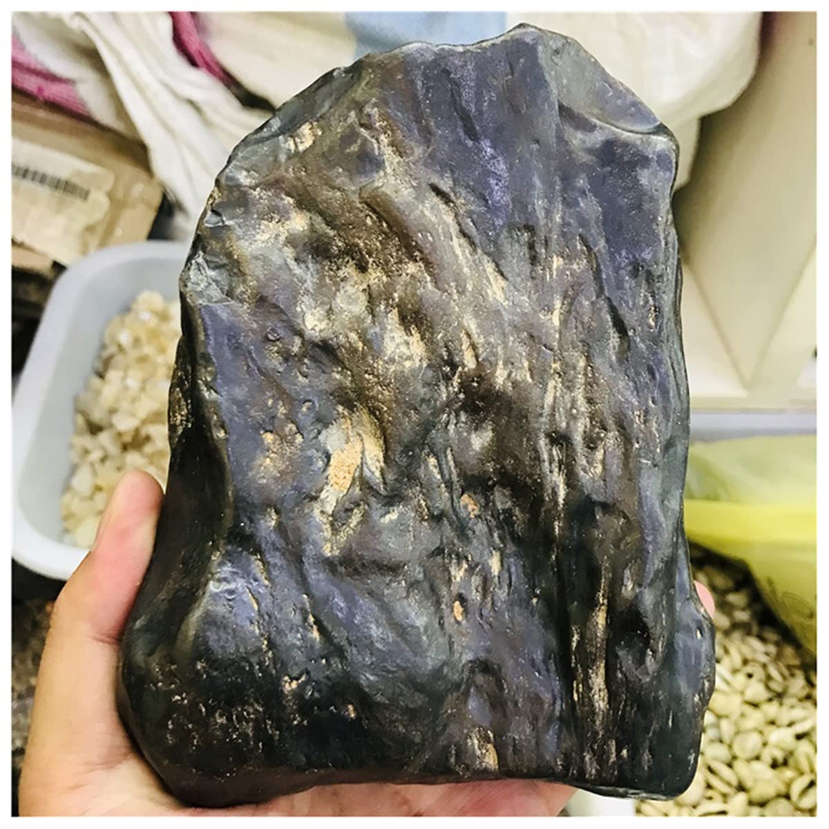 ZTBHNatural Meditation Crystal 300-1200g Naturel Meteorite, Home Decoration Crystal Stone (Size : 300)