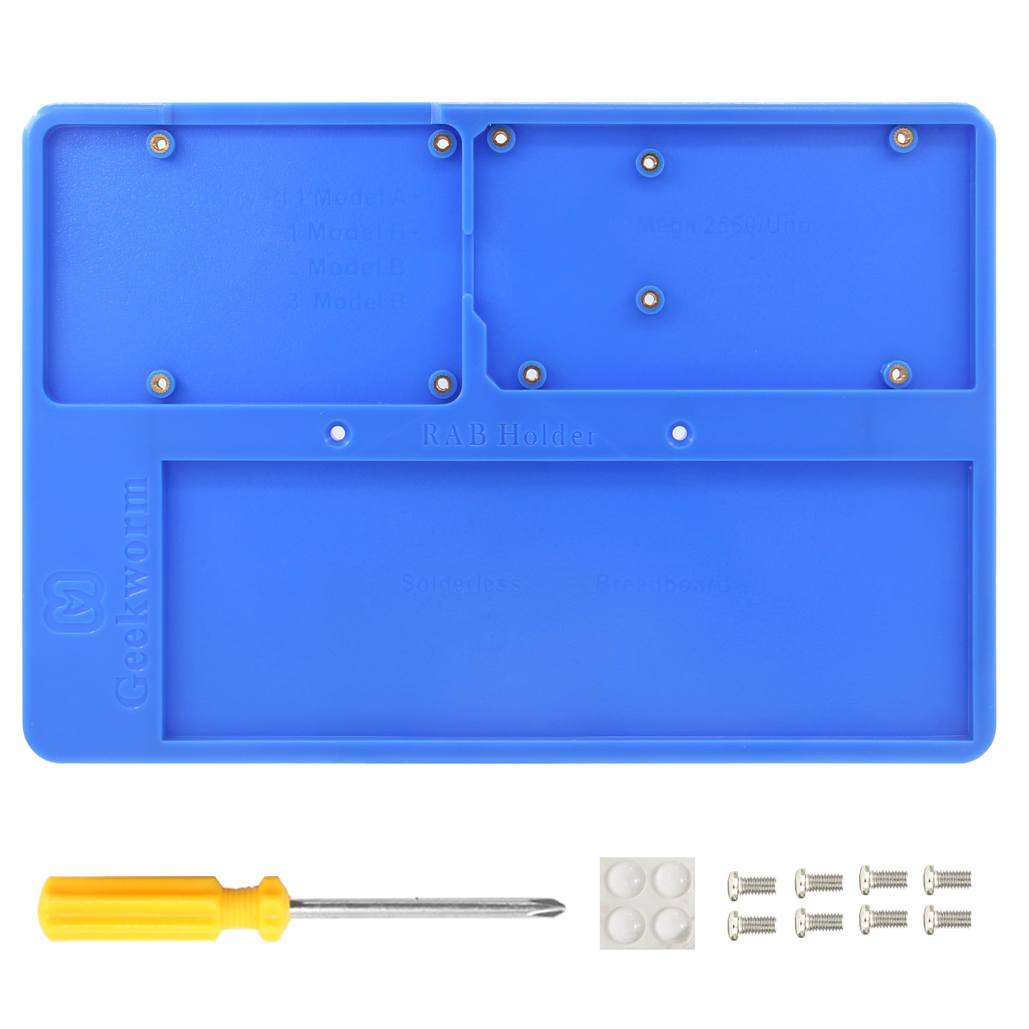 Geekworm for Raspberry Pi 5/4B/3B+/3B RAB Holder Platform Breadboard Holder Base/ABS Case/Education Platform Compatible with Arduino Uno R4/R3/UNO