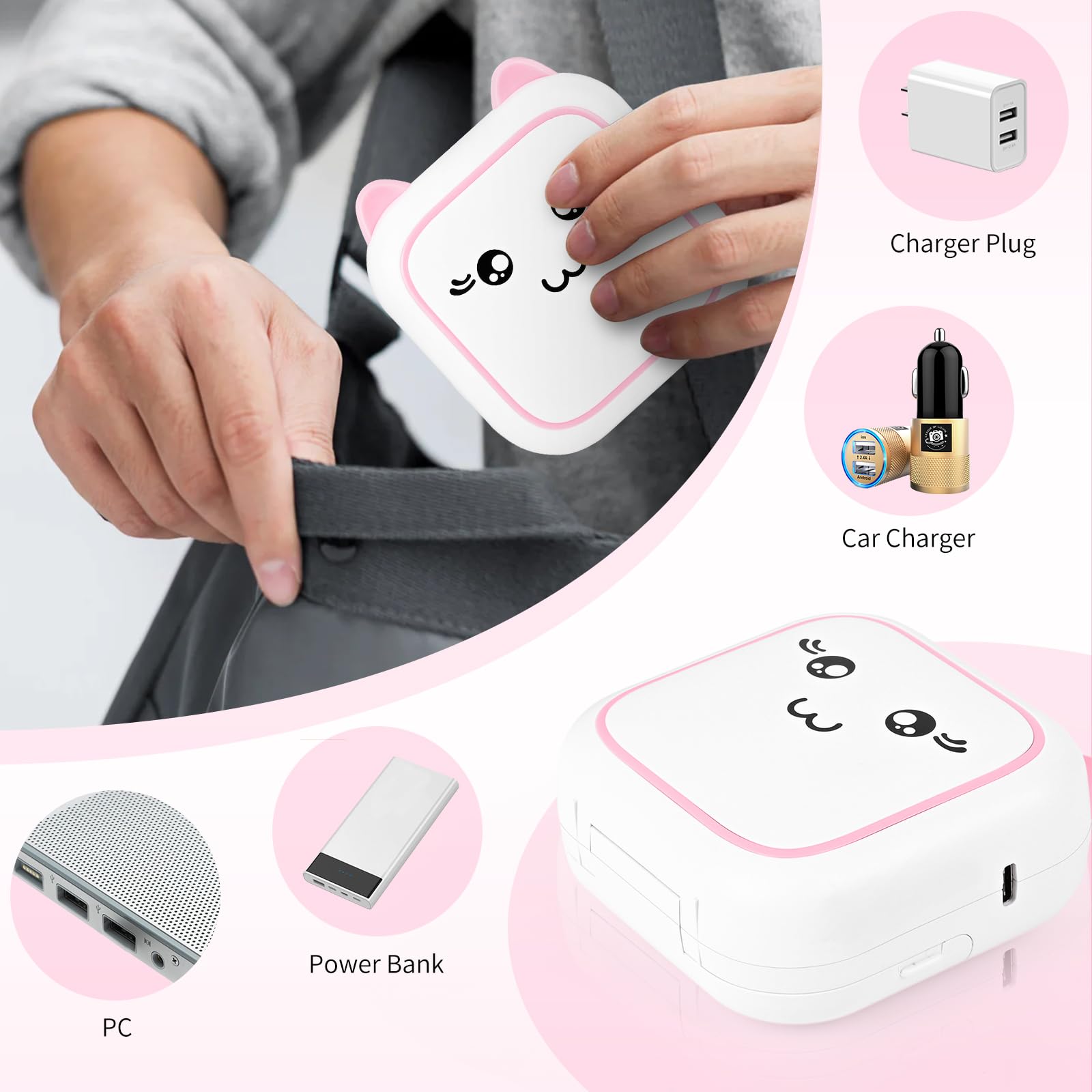 Comius Sharp Mini Stampante Termica, Stampante Fotografica Wireless Bluetooth, Stampante Portatile Tascabile Senza Inchiostro con carta termica, Stampante in bianco e nero di piccole (C)