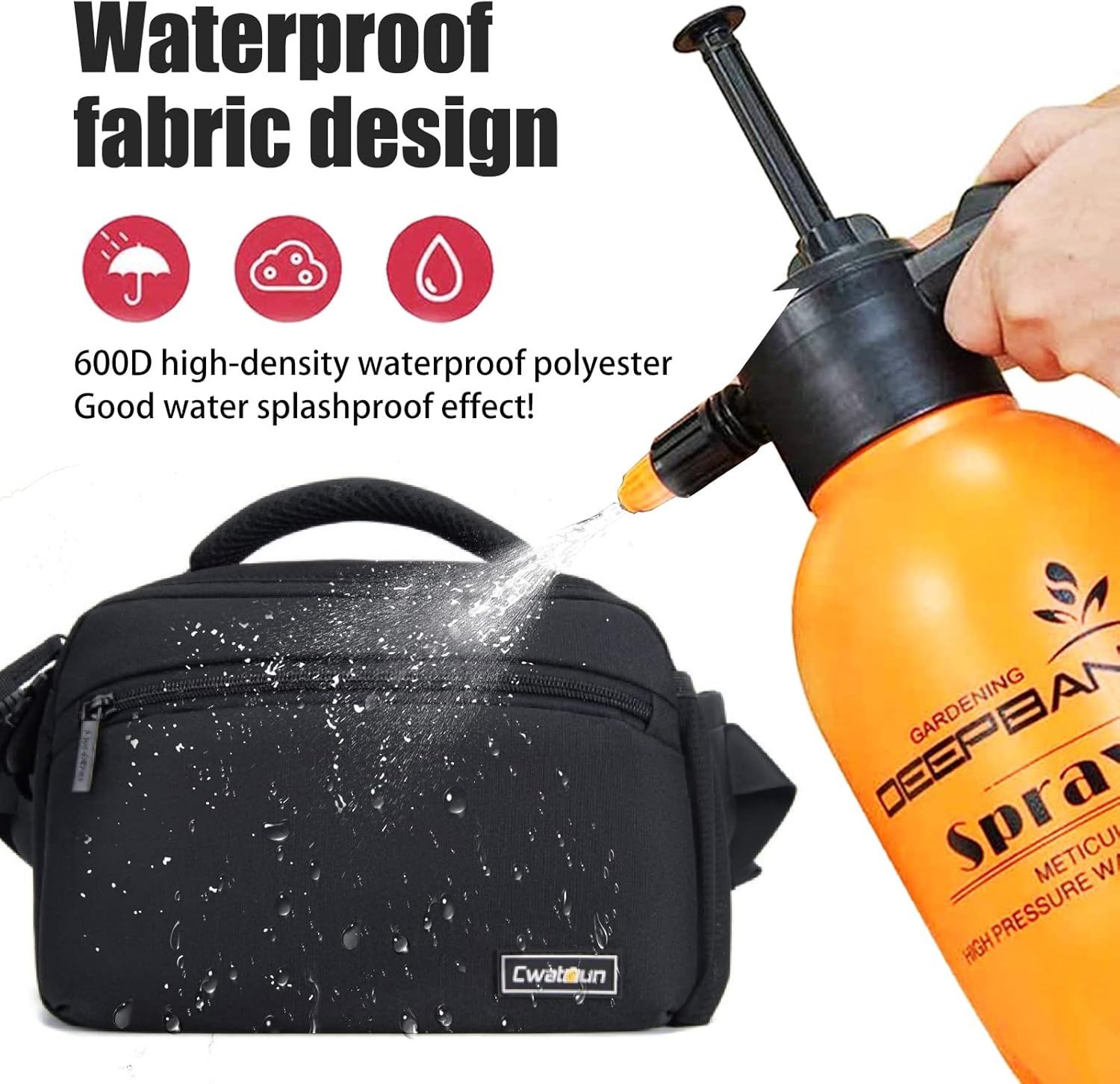 Cwatcun Waist Camera Case DSLR SLR Bag Sling Shoulder Camera Bag Water Resistant Pack for Camera Carrying Case for photographer Hiking Shooting Traveling Men Women - Image 7