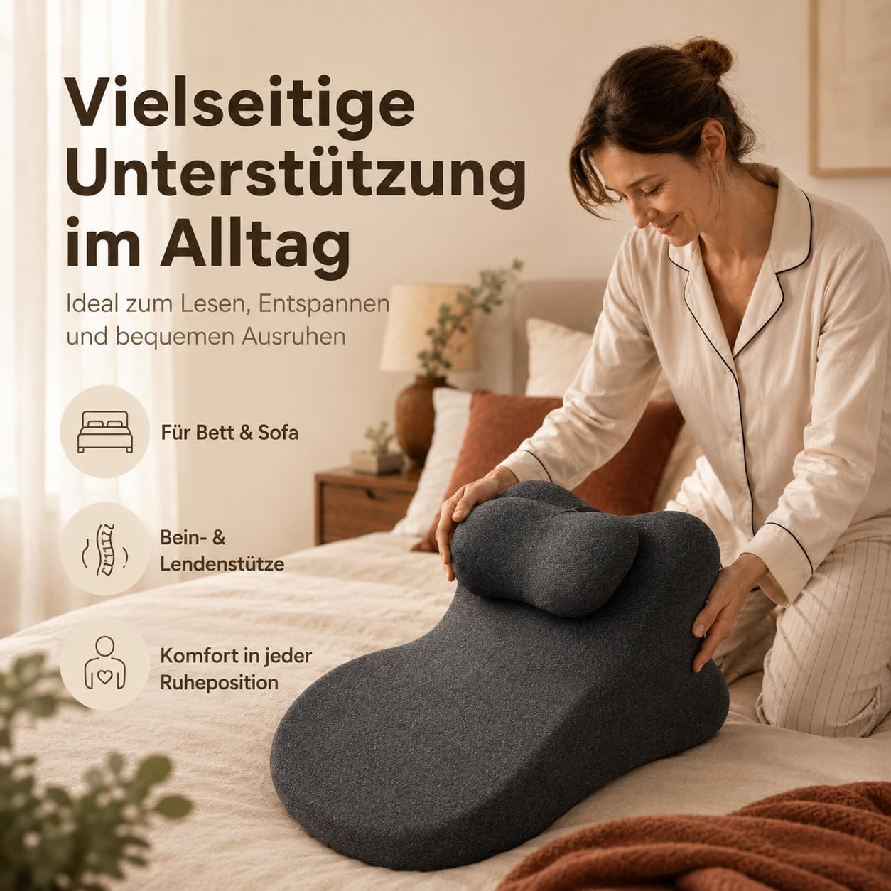 Noleva Kissen - 27 Komfortkissen FüR Ohne KräMpfe In Beinen Oder RüCken (Grau)