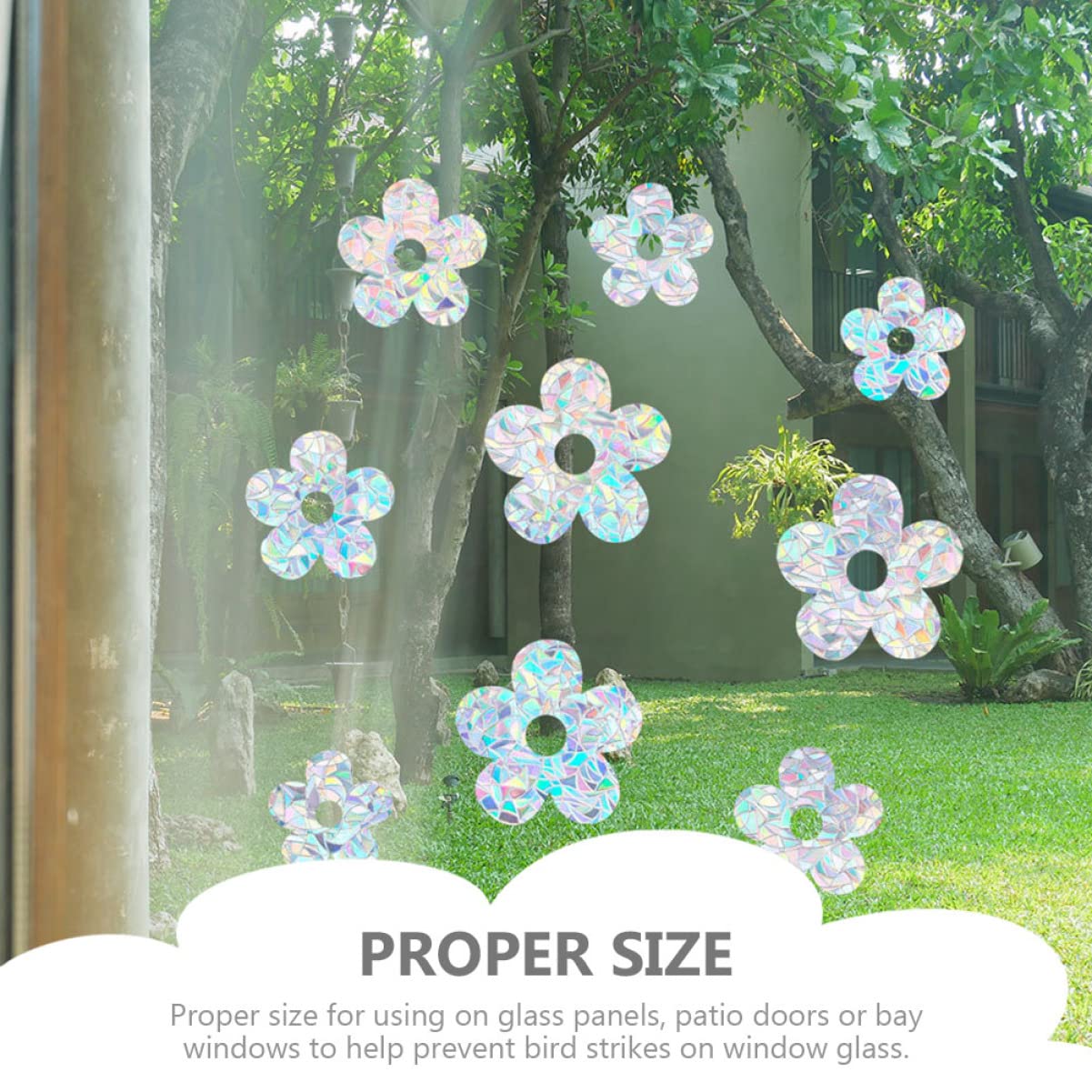 Cabilock 18piezas Pegatinas Anticolisión Para Ventanas De Adhesivos Creativos De Flores Para Decoración Interior Fácil Aplicación y Remoción Sin Residuos Para Baños Salones y Oficinas