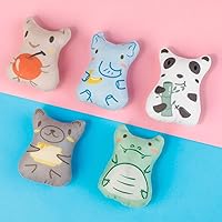 Vista 3 de Dorakitten Juguetes de hierba gatera para gatos de interior – 5 piezas de juguetes de peluche masticables para dentición interactivo relleno