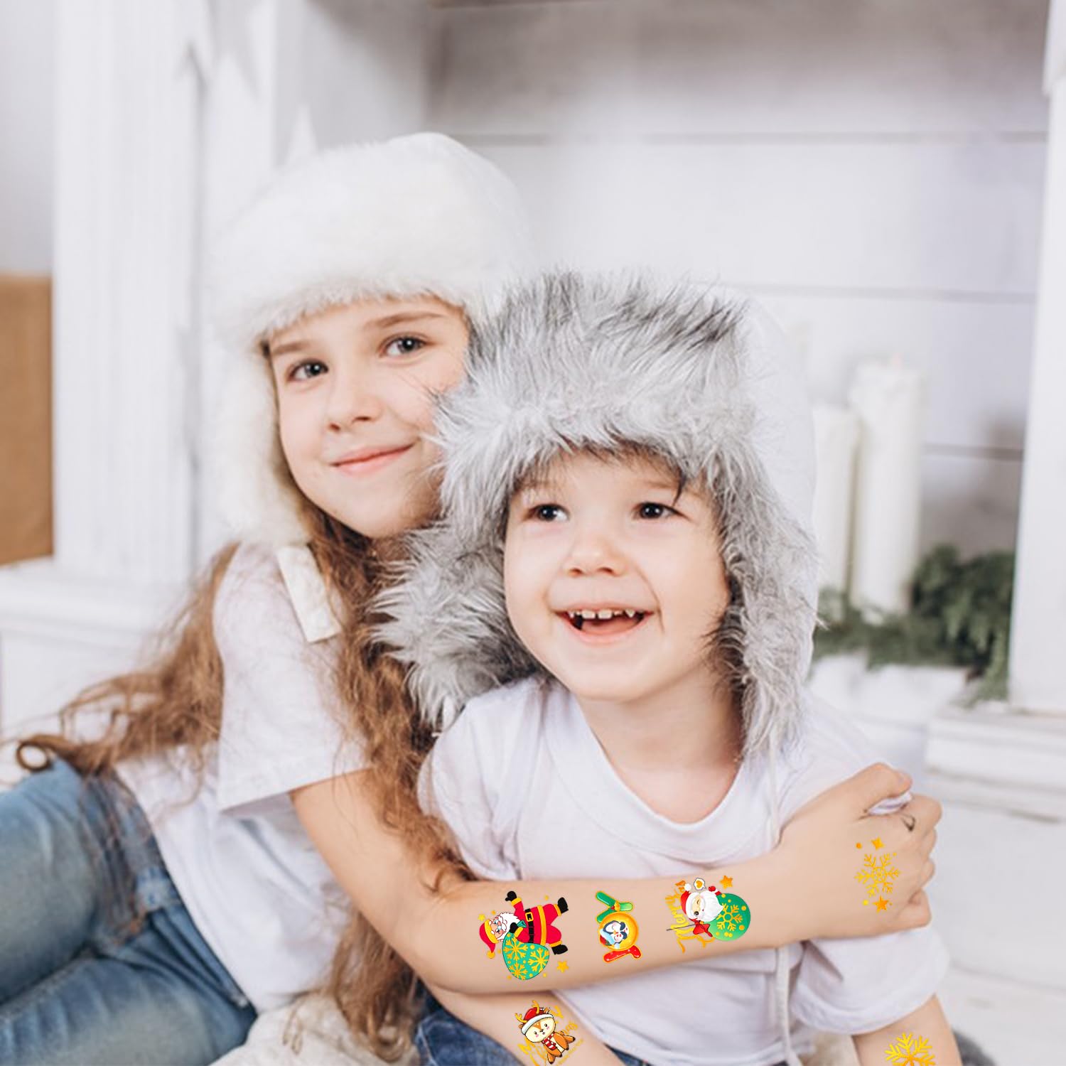 Leesgel – 112 Tatuaggi Temporanei Per Bambini A Tema Natale, Ideali Per Calendario Dell'avvento E Bomboniere