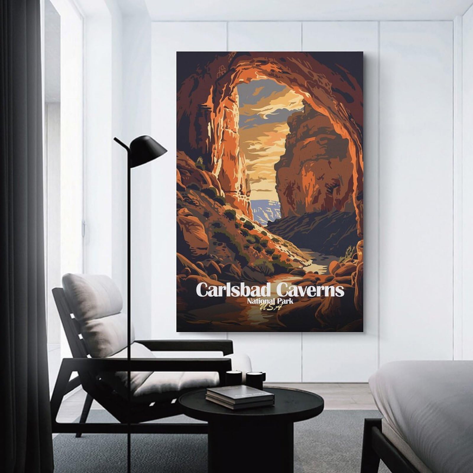 Junmoney Unframe-Style-24-1 Carlsbad Caverns National Park Canvas Wall Decor 20X30inch(50X75cm), For Bedroom Walls, Guest Spaces Or Lounges, A Warm Accent For Relaxed Interiors