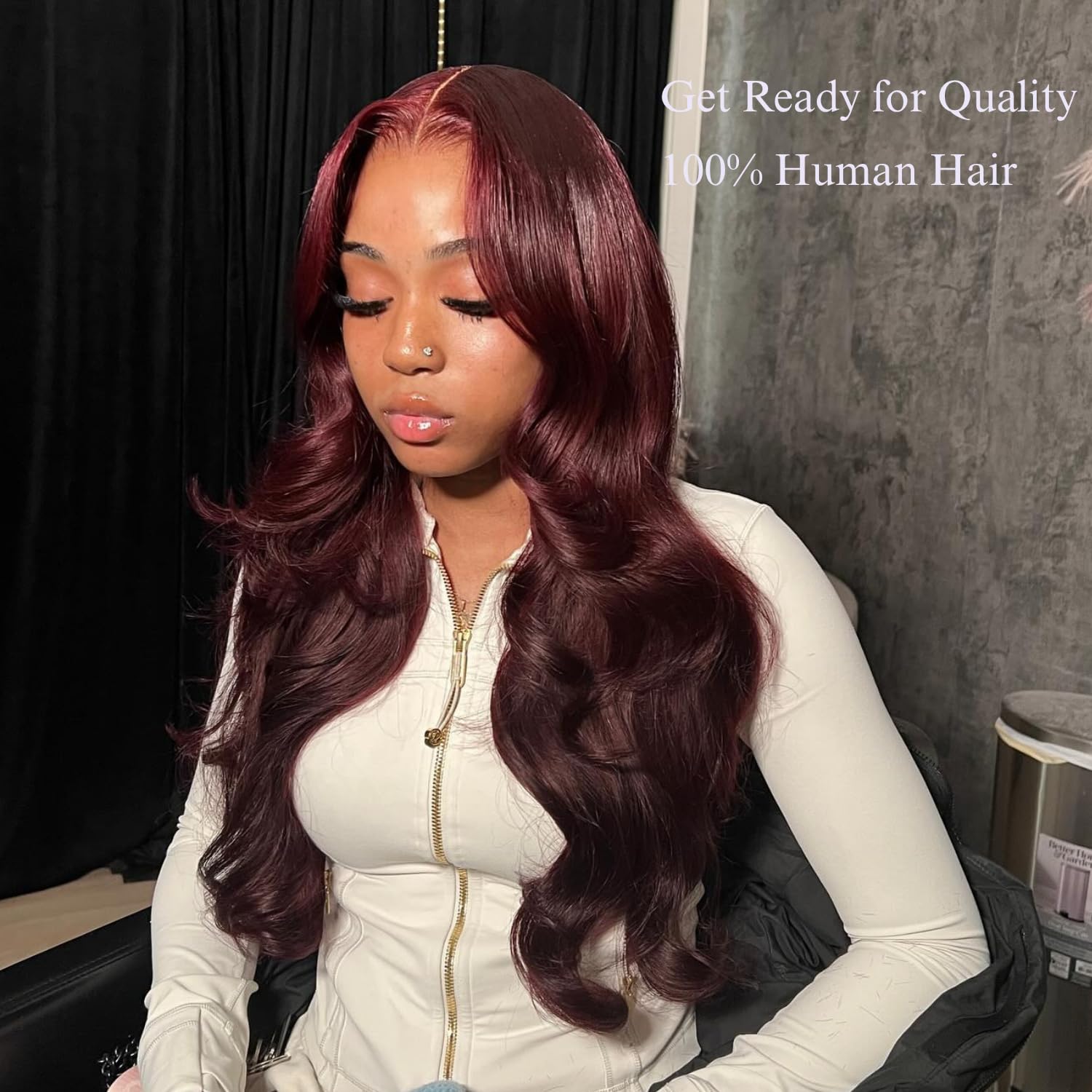 ALHER Dark Burgundy 99j Body Wave 20 22 24+20 Bundles with 4x4 HD Lace Closure Human Hair, 12A Purplish Wine Red Colored Soft Thick 3 Bundles with Free Part Closure 100% Unprocessed Virgin Remy Hair