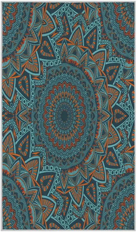 Miniatura 5 de BZRNGD - Alfombra de área retro de 5 x 8 pies, lavable, para dormitorio, sala de estar, alfombra de estampado bohemio, suave y antideslizante,