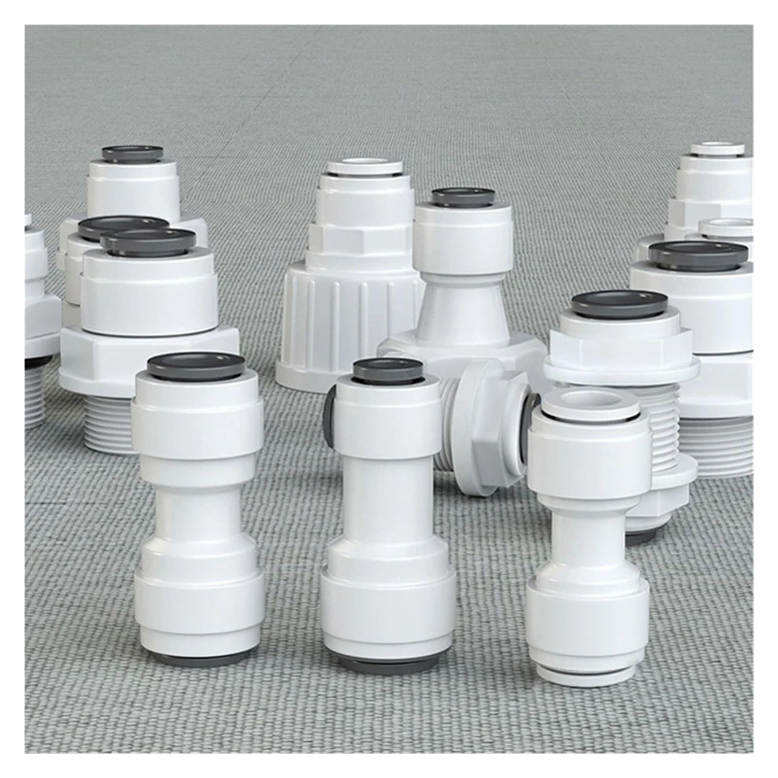 Accesorio de agua recto y rápido, manguera de 1/4", conector de acoplamiento con rosca macho-hembra de 3/8", filtro de agua, piezas de ósmosis inversa(JSQMK006,50 pcs)