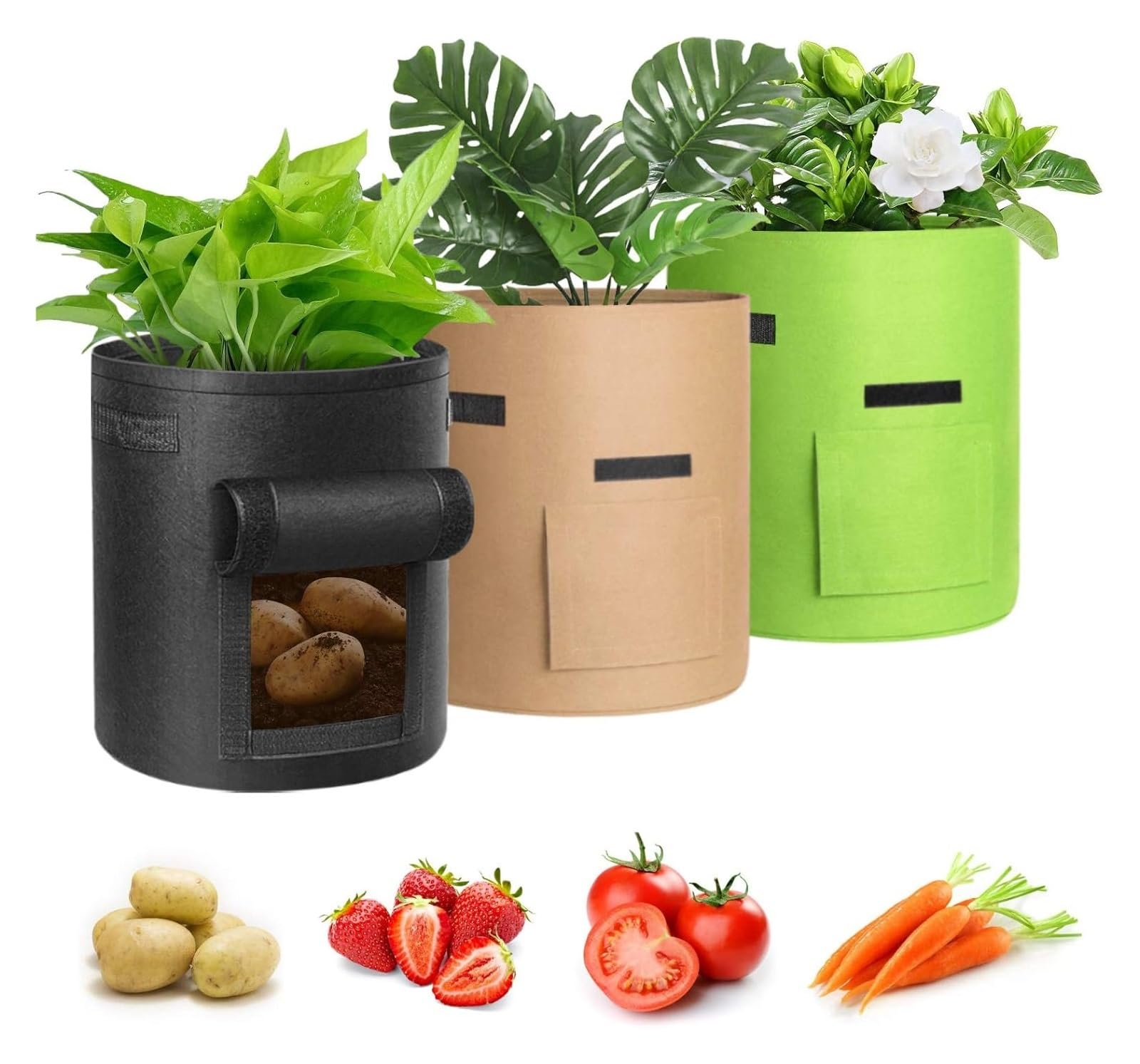 Worki do uprawy ziemniaków, Worki do uprawy ziemniaków Wielokolorowe, o wielu rozmiarach galonowych, warzyw, kwiatów, ziół, użytku w ogrodzie(10 Gallon)