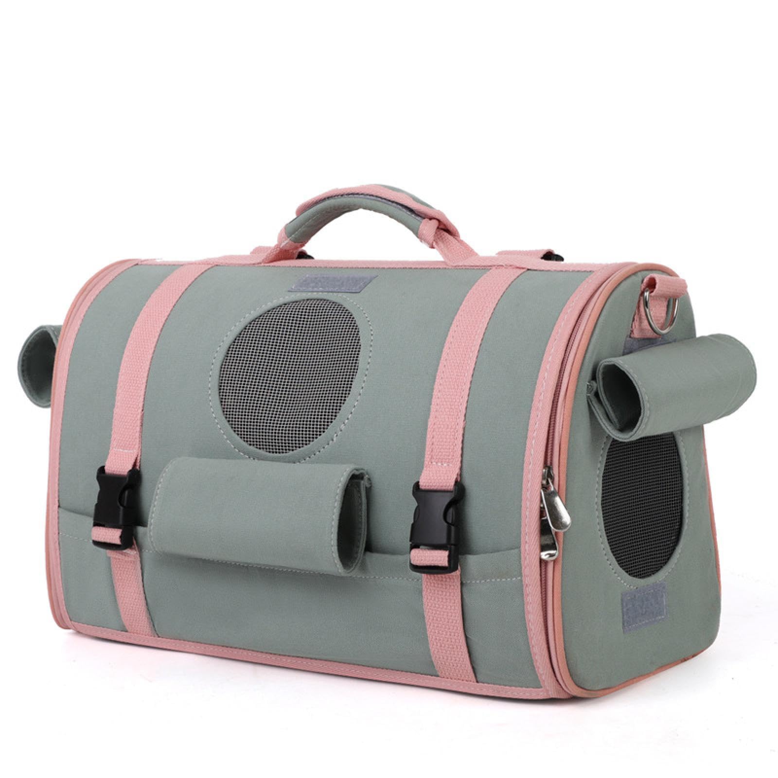 Mochila para gatos de viaje: transportín portátil y transpirable 2 en 1 verde S
