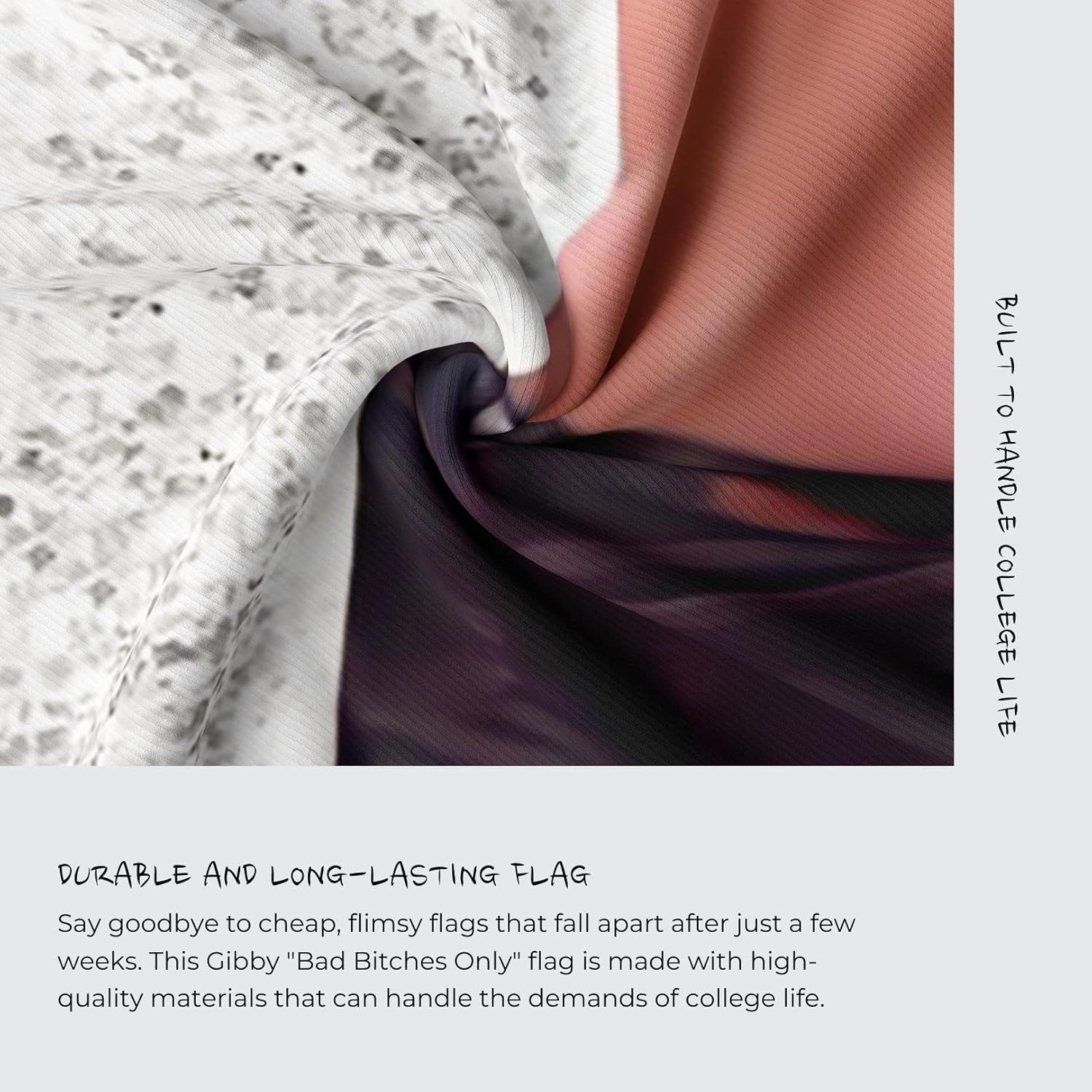 Funny Meme Gibby "Bad Bitches Only" Flag for Dorm - 5x3 ft with Hanging Tools and Double Sided Tape - Image 4