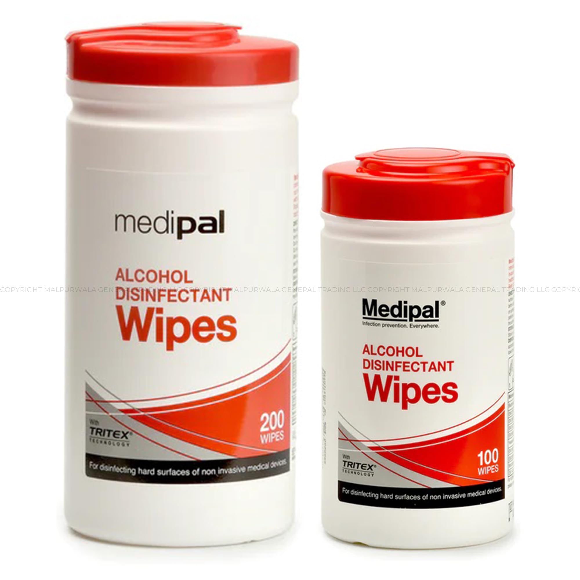 Medipal Alcohol Disinfectant Wipes with Tritex Technology, Made in the UK by Pal International Limited (100 pcs tub)