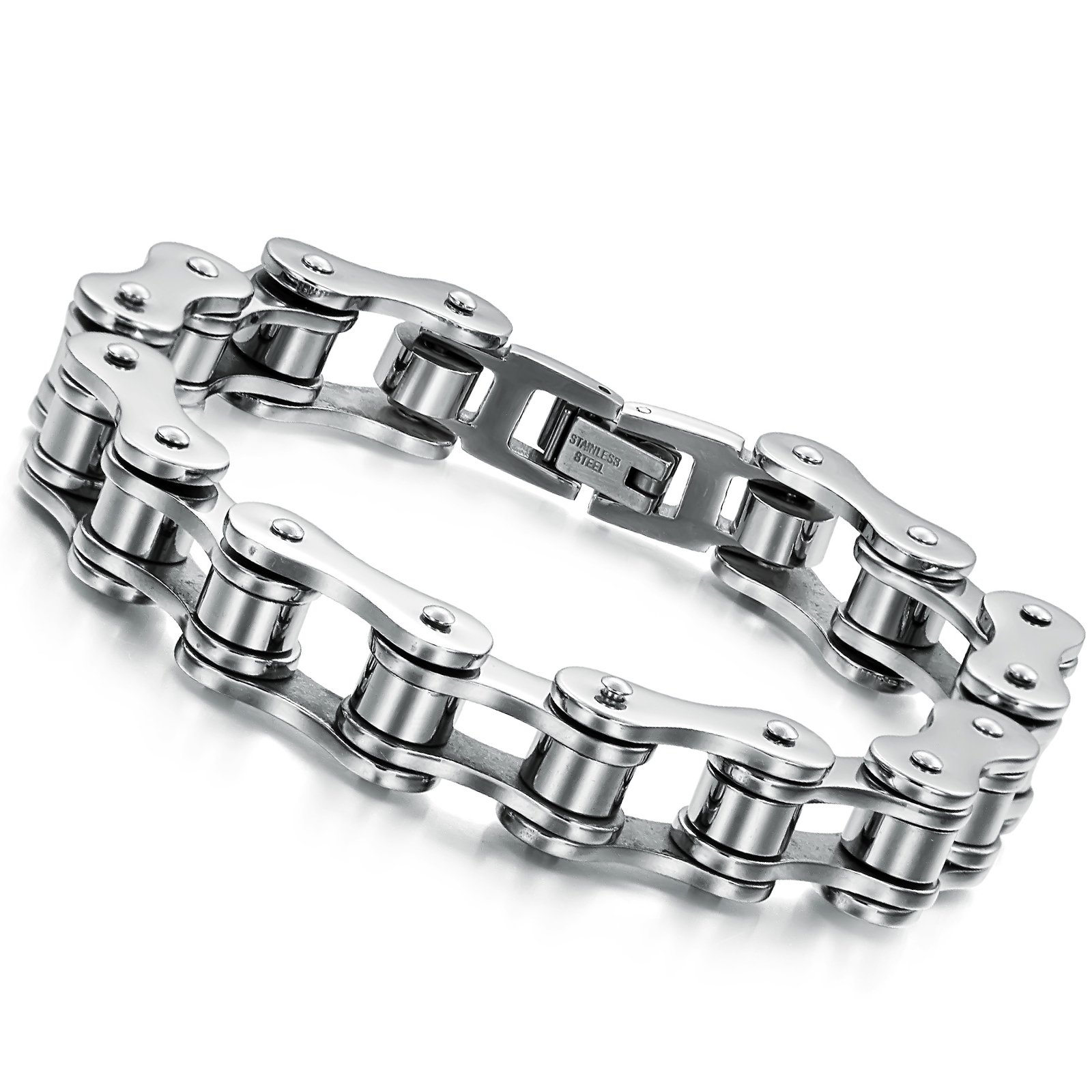 Cupimatch Pulsera Biker Acero Inoxidable Pulsera Hombre Motocicleta Hipoalergénico Joyería de Moda Regalo San Valentín para Hombre
