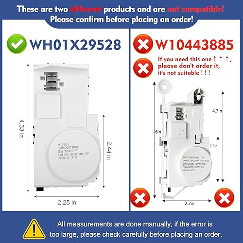 Miniatura 2 de Upgrade WH01X29528 - Cerradura de puerta de lavadora (OEM) compatible con lavadora GE, repuesto AP6985313, EAP12749276, 4958749, PS12749276,