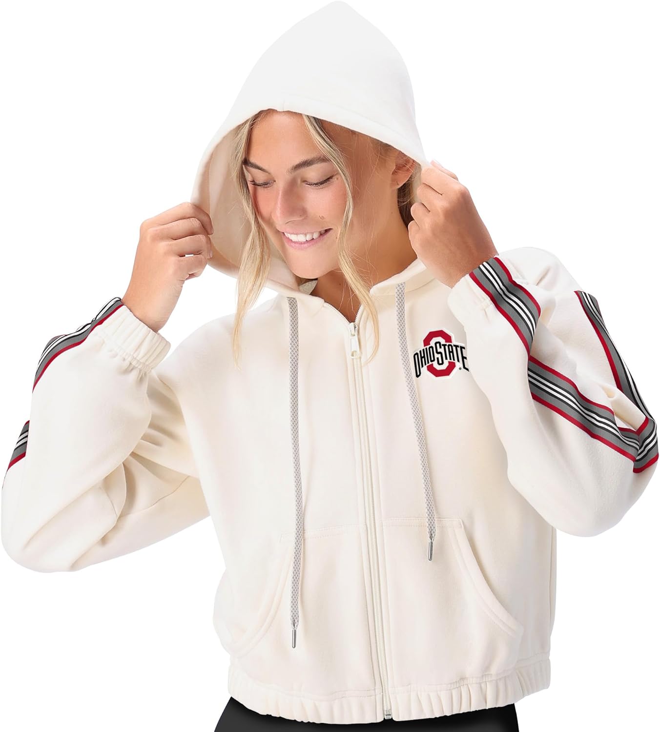 CERTO NCAA Women's Fleece Zip-Up Hoodie Jacket, Soft Full-Zip Sweatshirt, Warm Athletic Outerwear