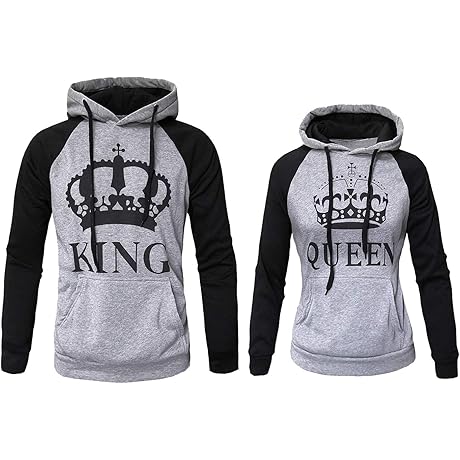 Suéter para parejas: Sudadera con capucha para parejas, sudadera casual con estampado...