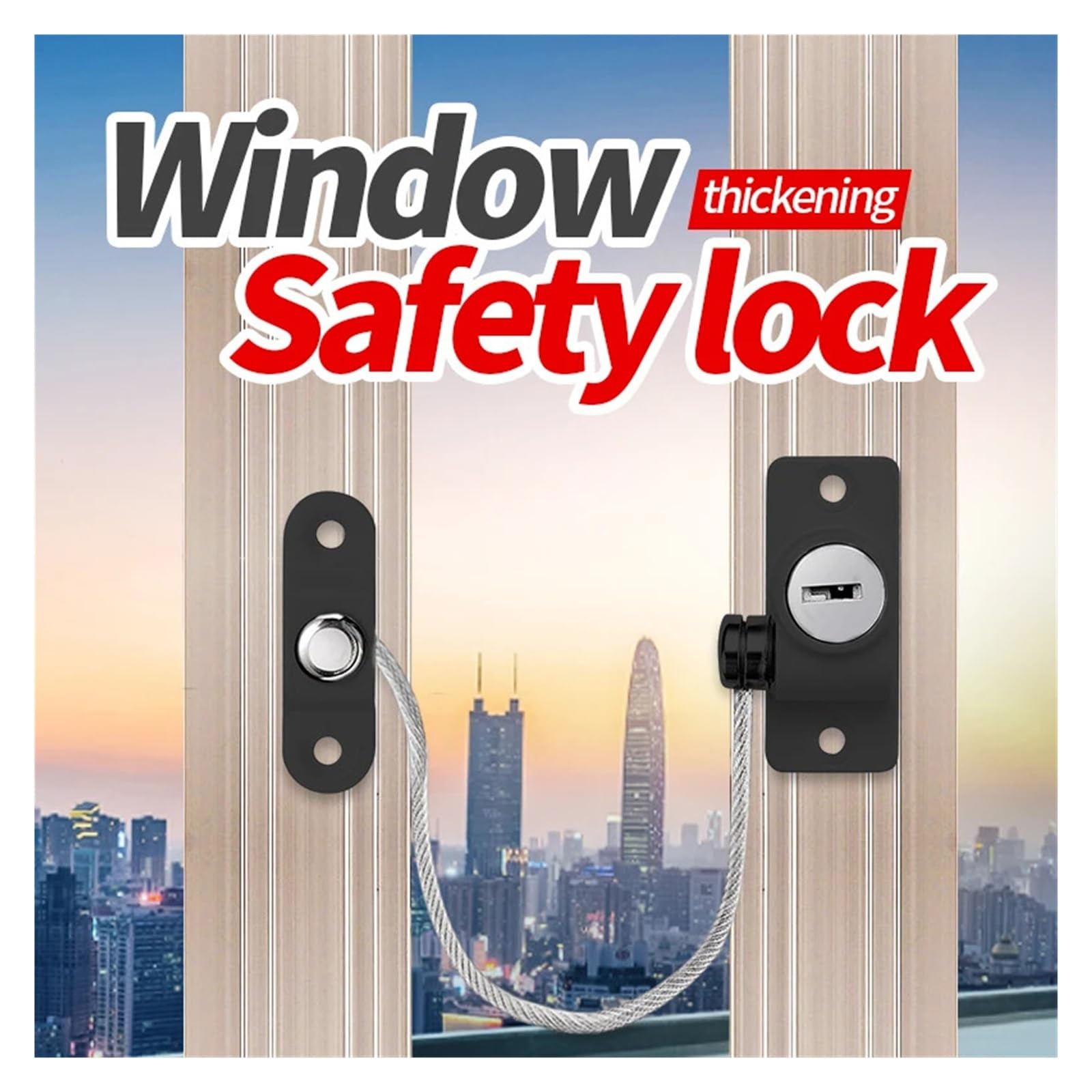 Jfnklfg Black Door Window Lock Child Safety Screws To Fix Multifunction Restrictor Push-Pull Locks Accessories For Home Office(Black)