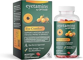 - eyetamins® by OPTASE® Eye Comfort™ - 60 Softgels - Eye Doctor Recommended - an Omega-Based Eye Supplement formulated to Support Moisture Balance and Eye Comfort from Within. Plant Based Soft gels.
