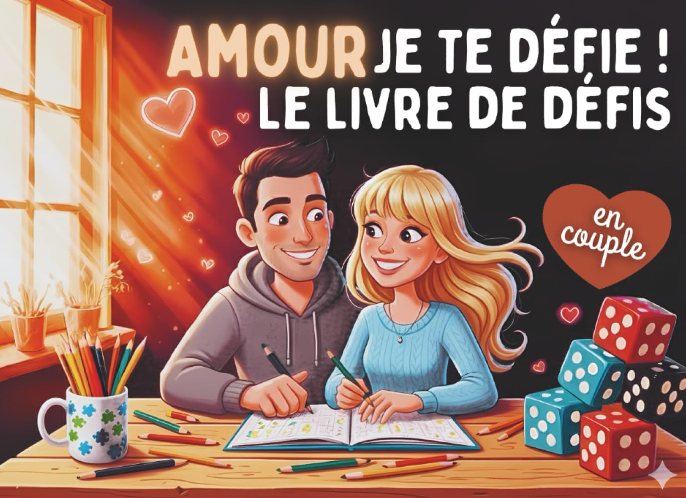 Amour Je te défie! Le livre de défis en couple: 24 jours de Quiz, Défis et Jeux Drôles à Deux