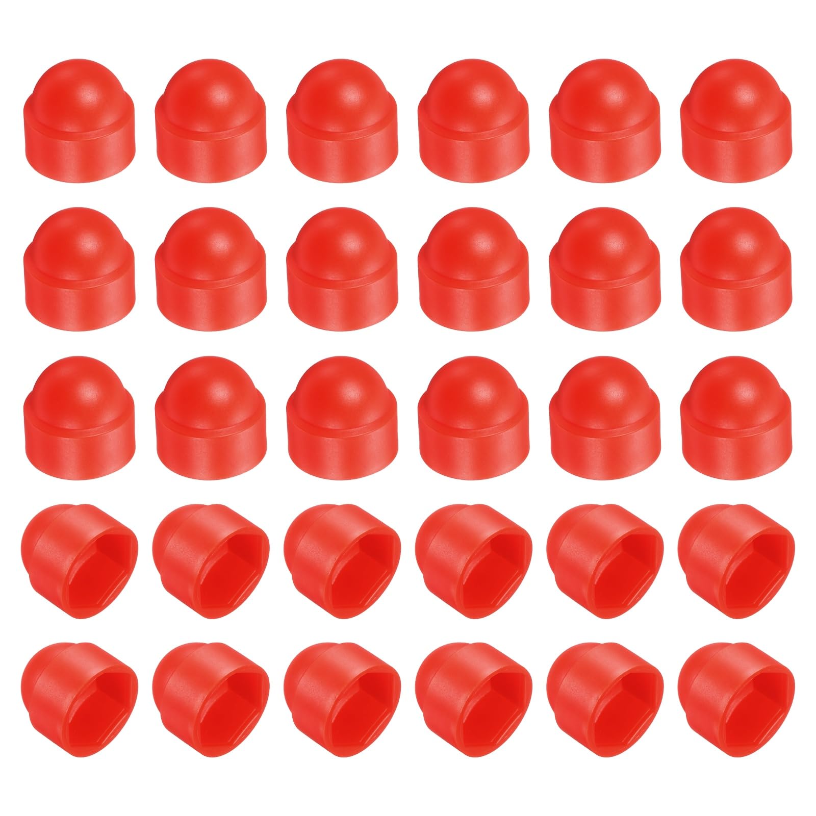 sourcing map 30Pcs M12x19x23mm Nut Protection Cap Red — image 1