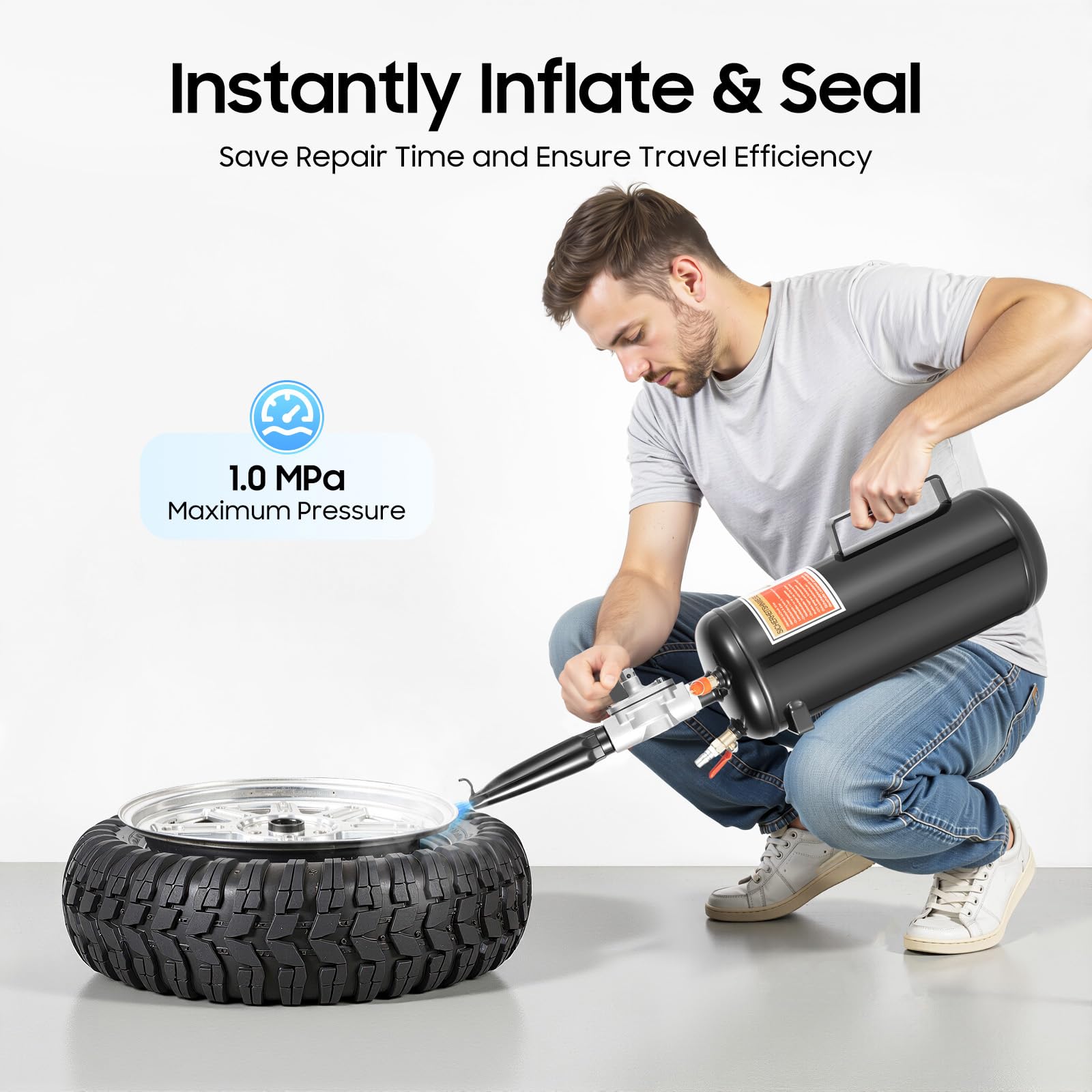 Inflador de neumáticos de 3 galones para camiones y automóviles, Herramienta Neumática